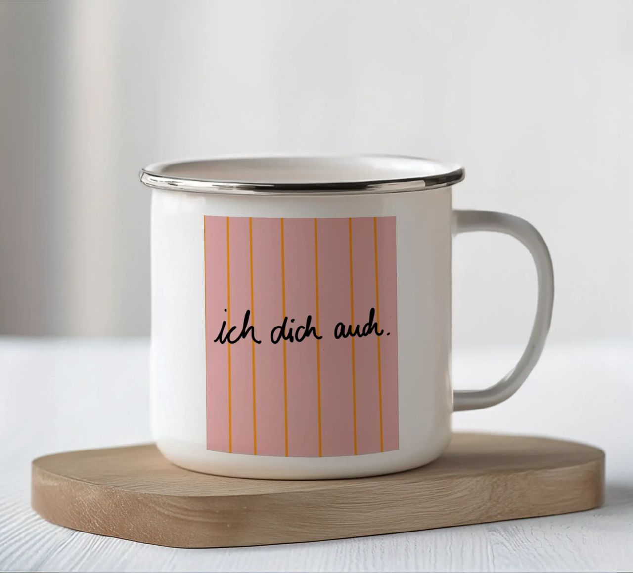 ich dich auch. tazza in smalto da Hej Ibiza by Ute Arnold