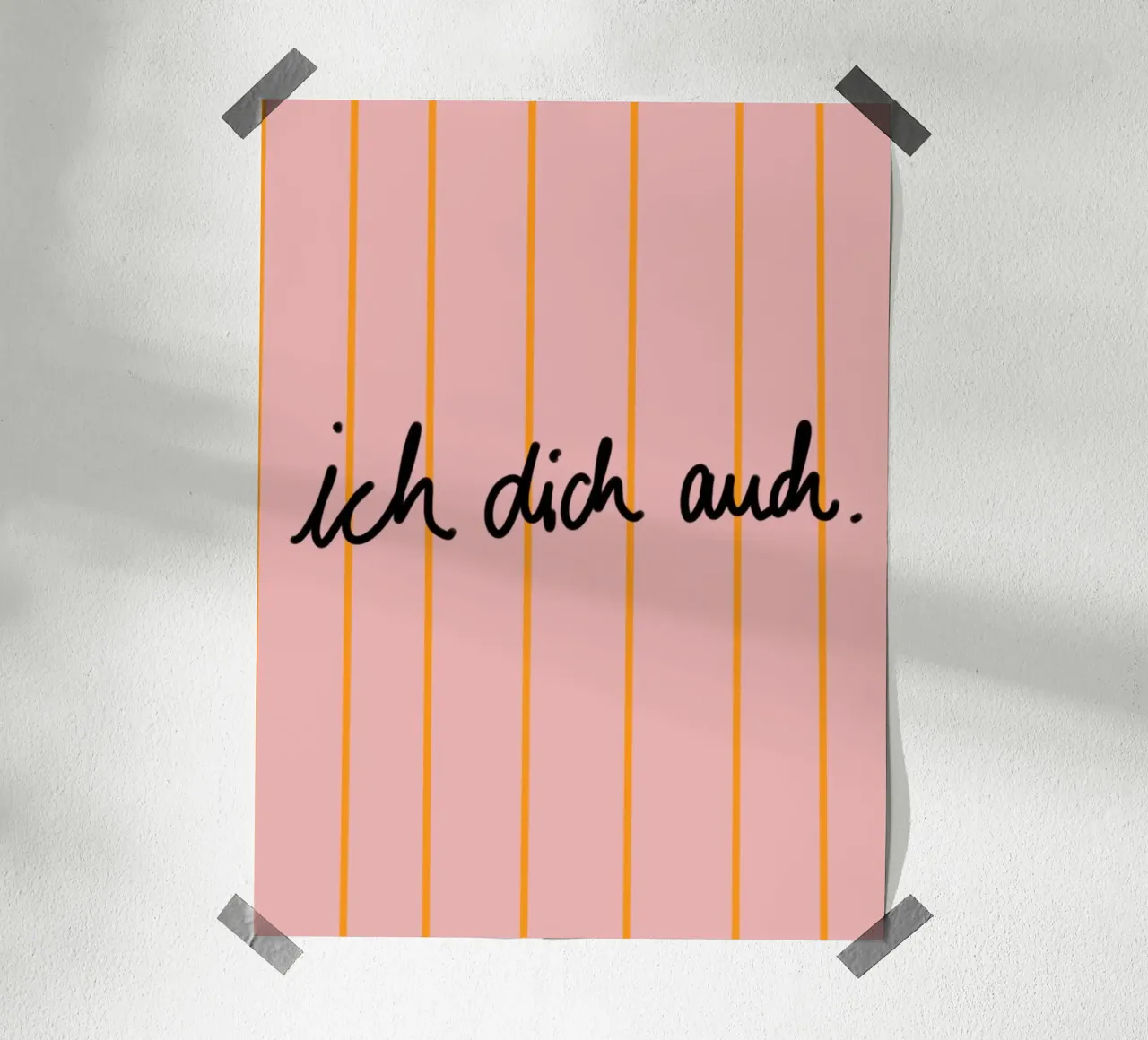 ich dich auch. poster con telaio in plastica da Hej Ibiza by Ute Arnold