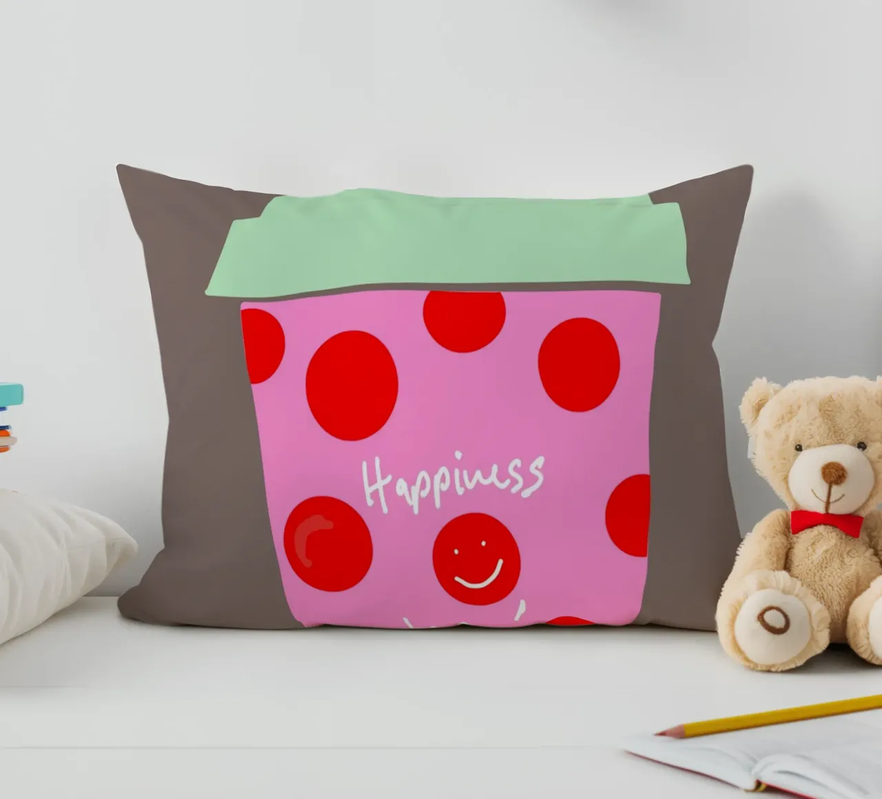 Happiness to go! cuscino da Hej Ibiza by Ute Arnold