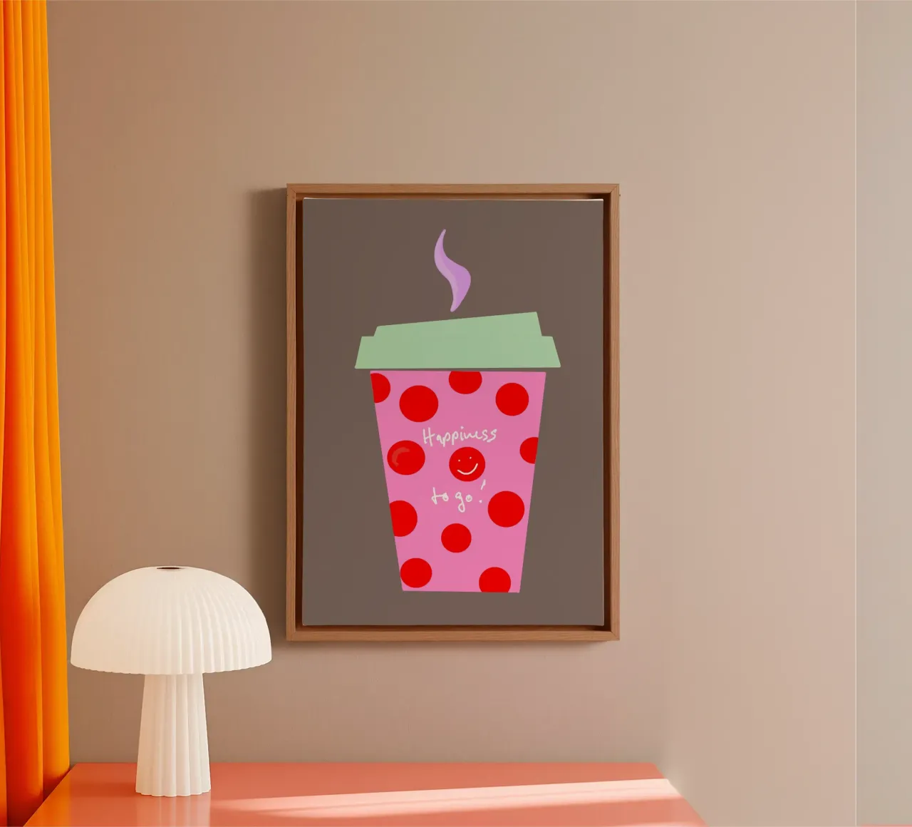 Happiness to go! tela con Cornice a cassetta da Hej Ibiza by Ute Arnold