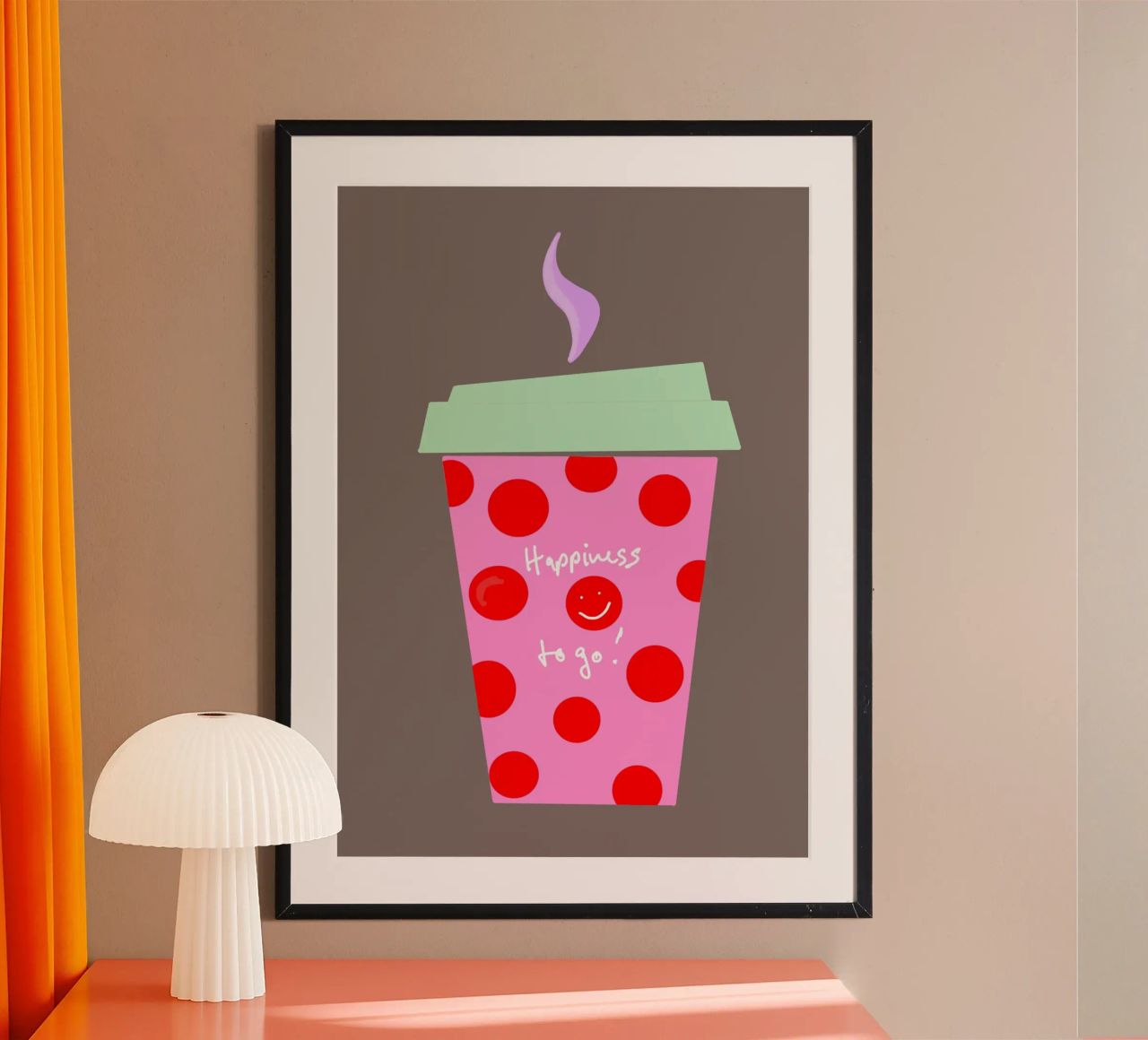 Happiness to go! Poster von Hej Ibiza by Ute Arnold