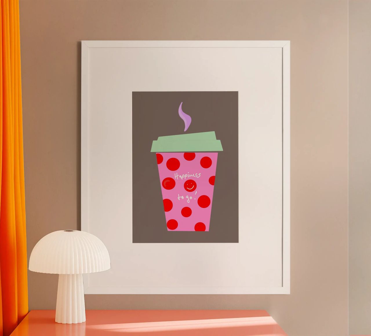 Happiness to go! Poster von Hej Ibiza by Ute Arnold