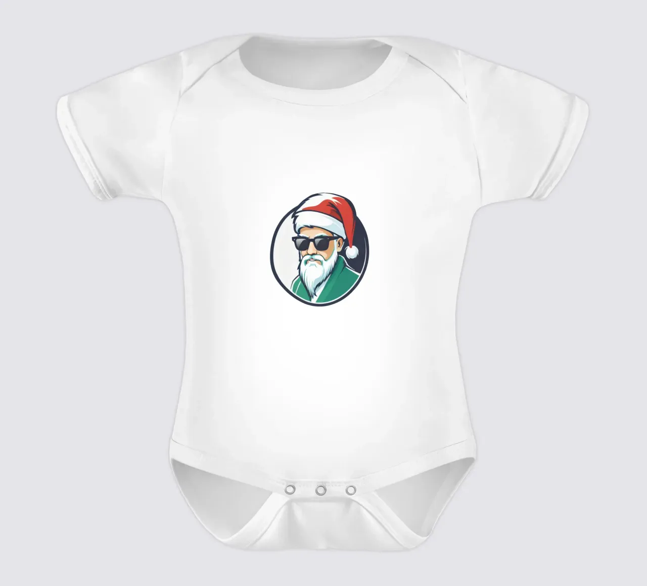 Santa logo design modern look with sunglasses body neonato maniche corte da DesignDoodle