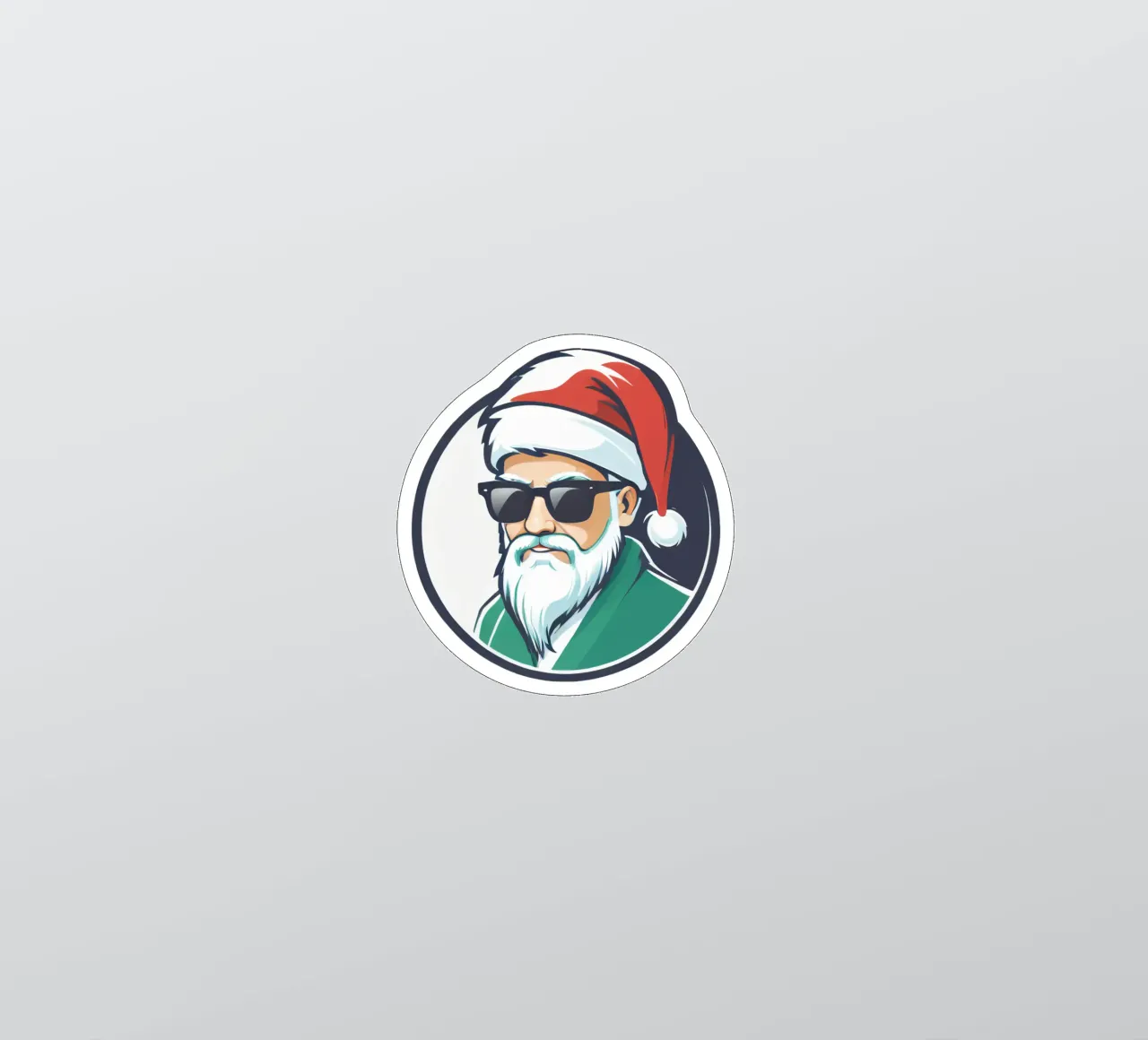 Santa Logo Design modernes Aussehen mit Sonnenbrille Sticker von DesignDoodle