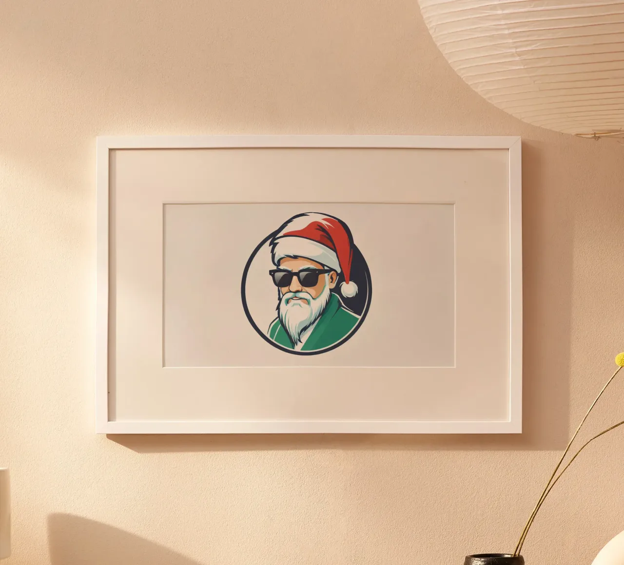 Santa logo design modern look with sunglasses carta hahnemühle da DesignDoodle