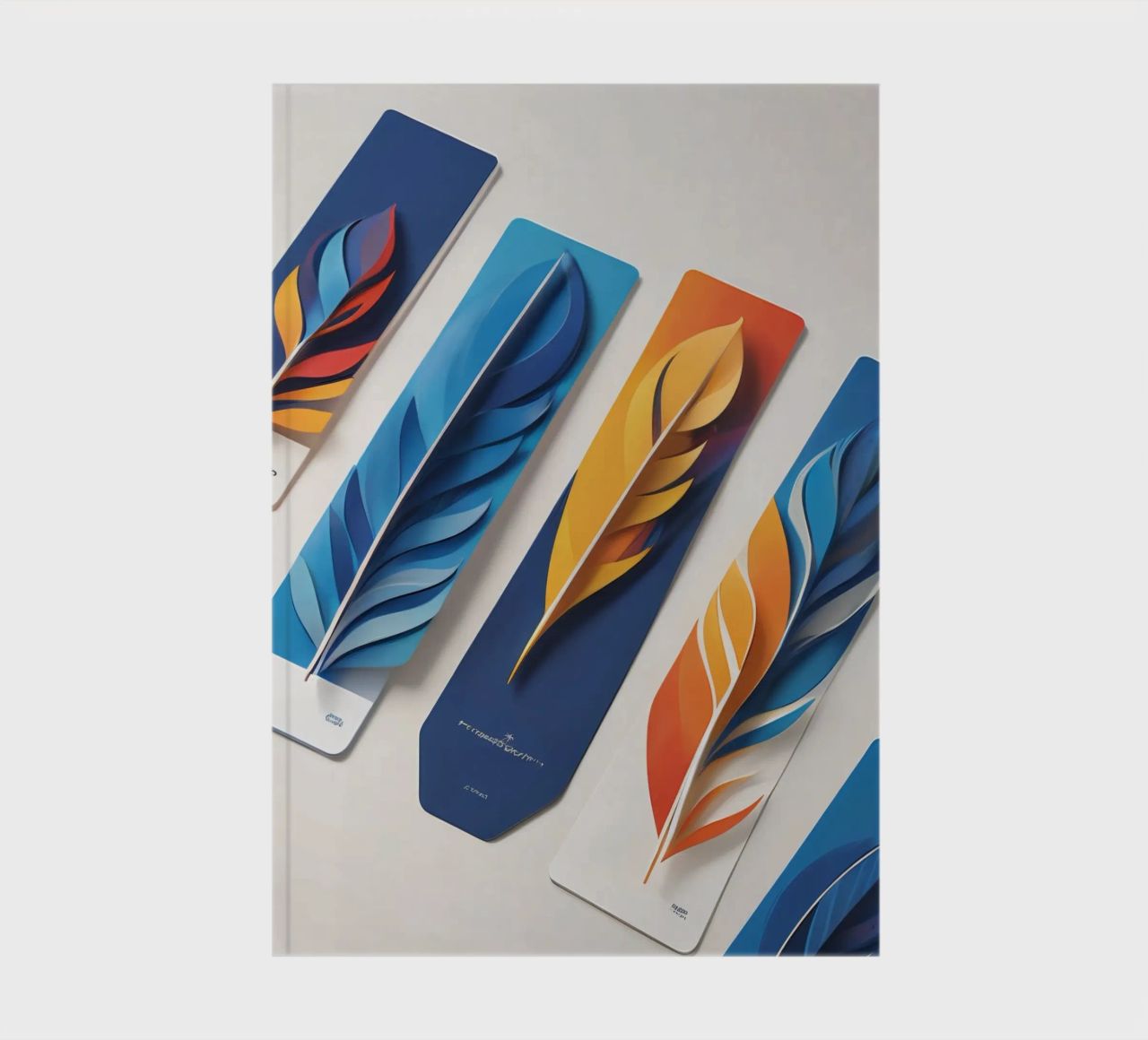 paper art design featuring colorful layered feathers notebook by DesignDoodle