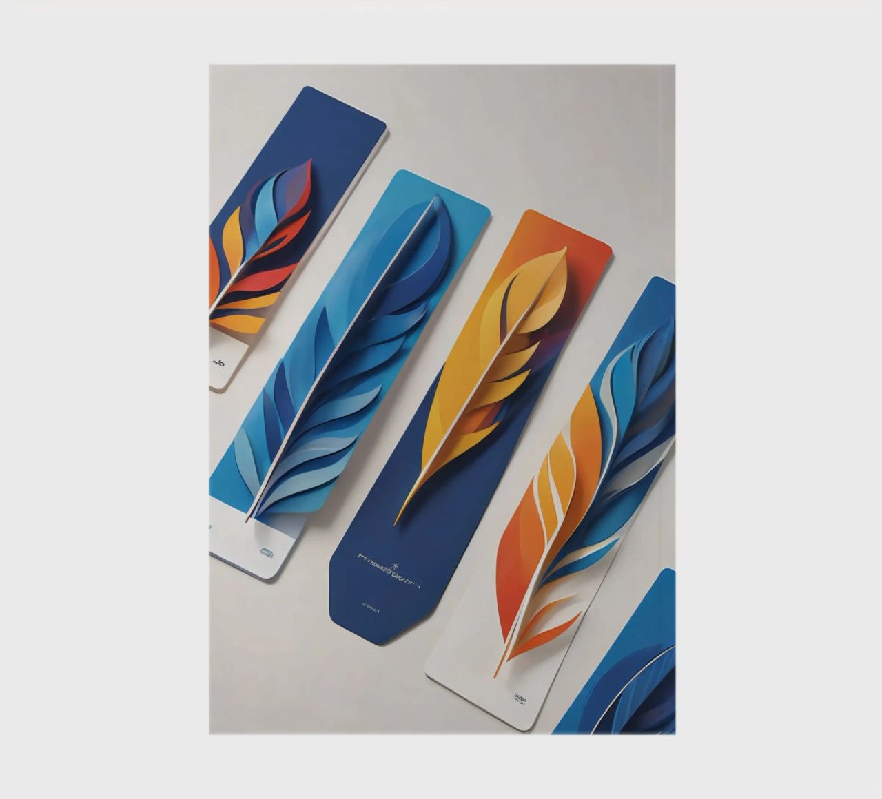 paper art design featuring colorful layered feathers notebook by DesignDoodle