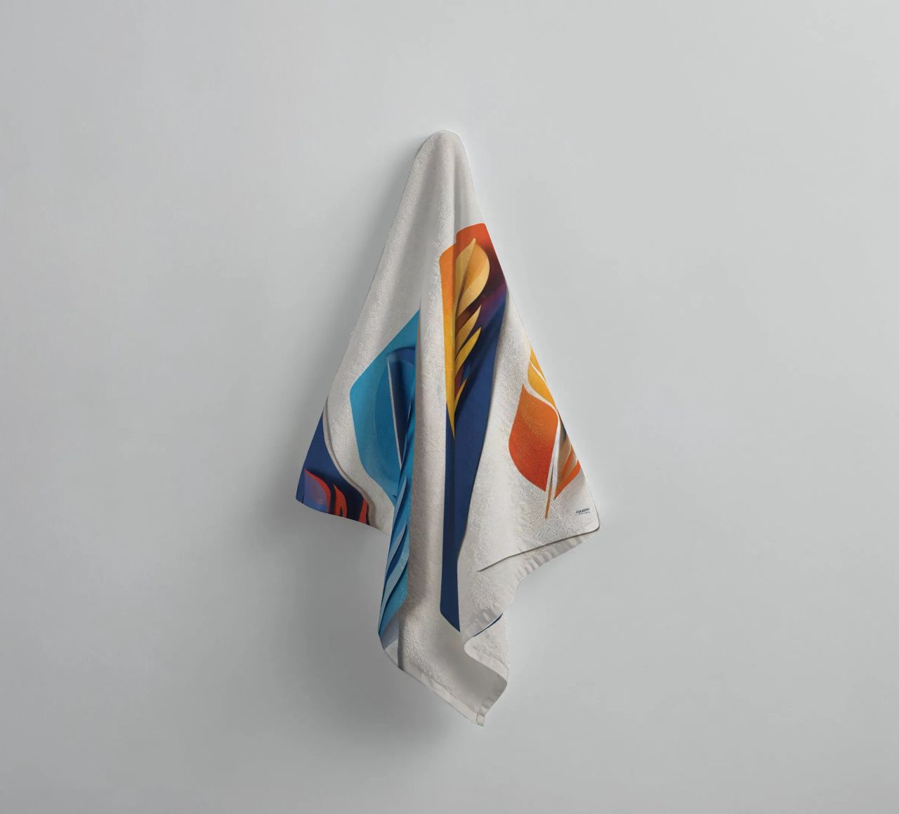 paper art design featuring colorful layered feathers towel by DesignDoodle