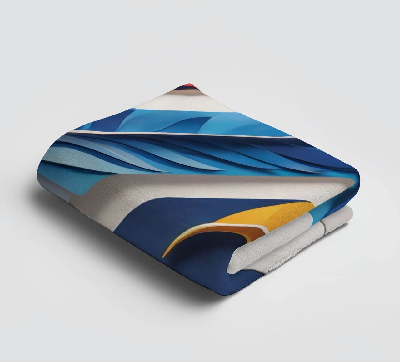 paper art design featuring colorful layered feathers towel by DesignDoodle