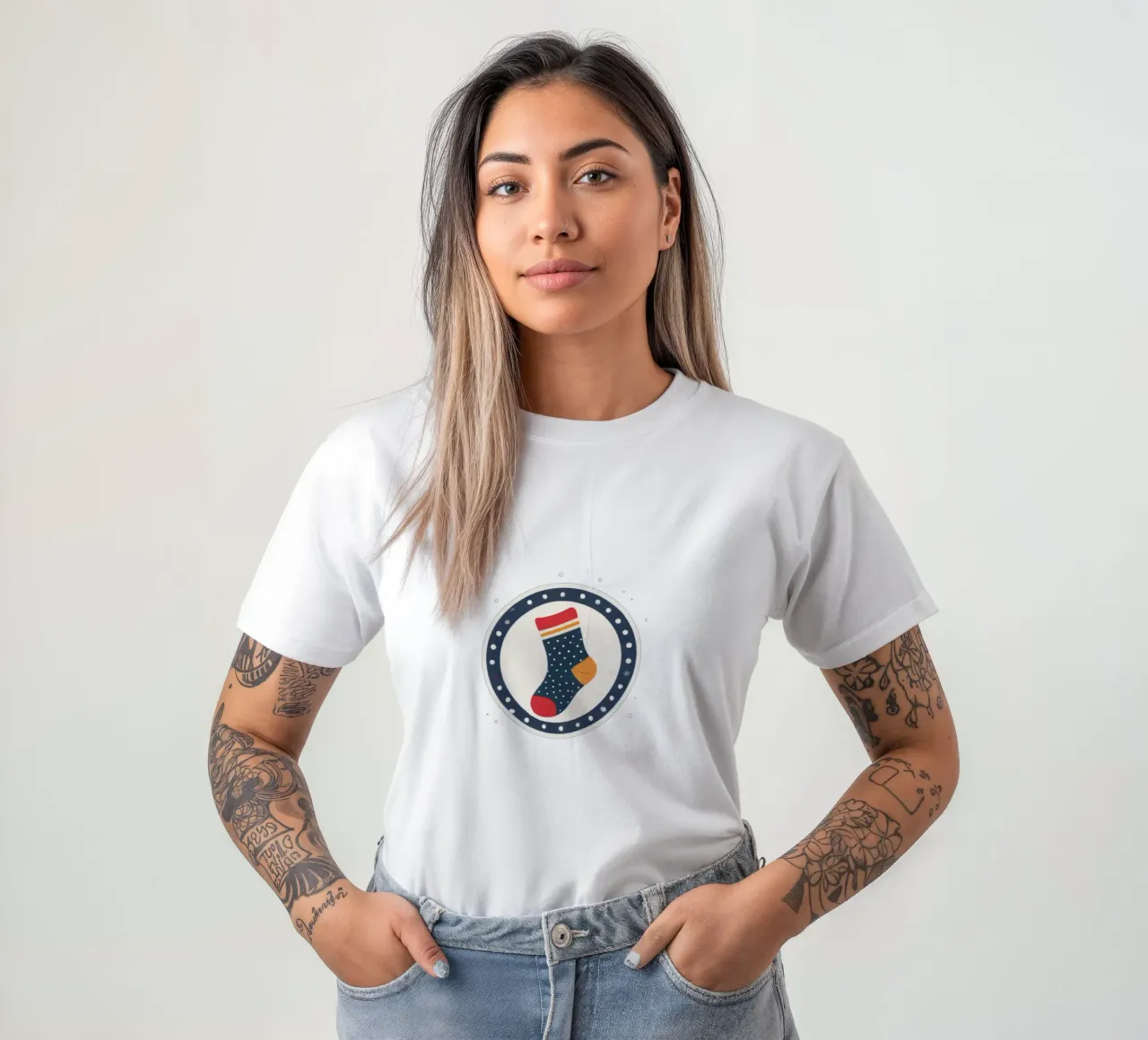 illustrazione di un calzino colorato t-shirt da DesignDoodle