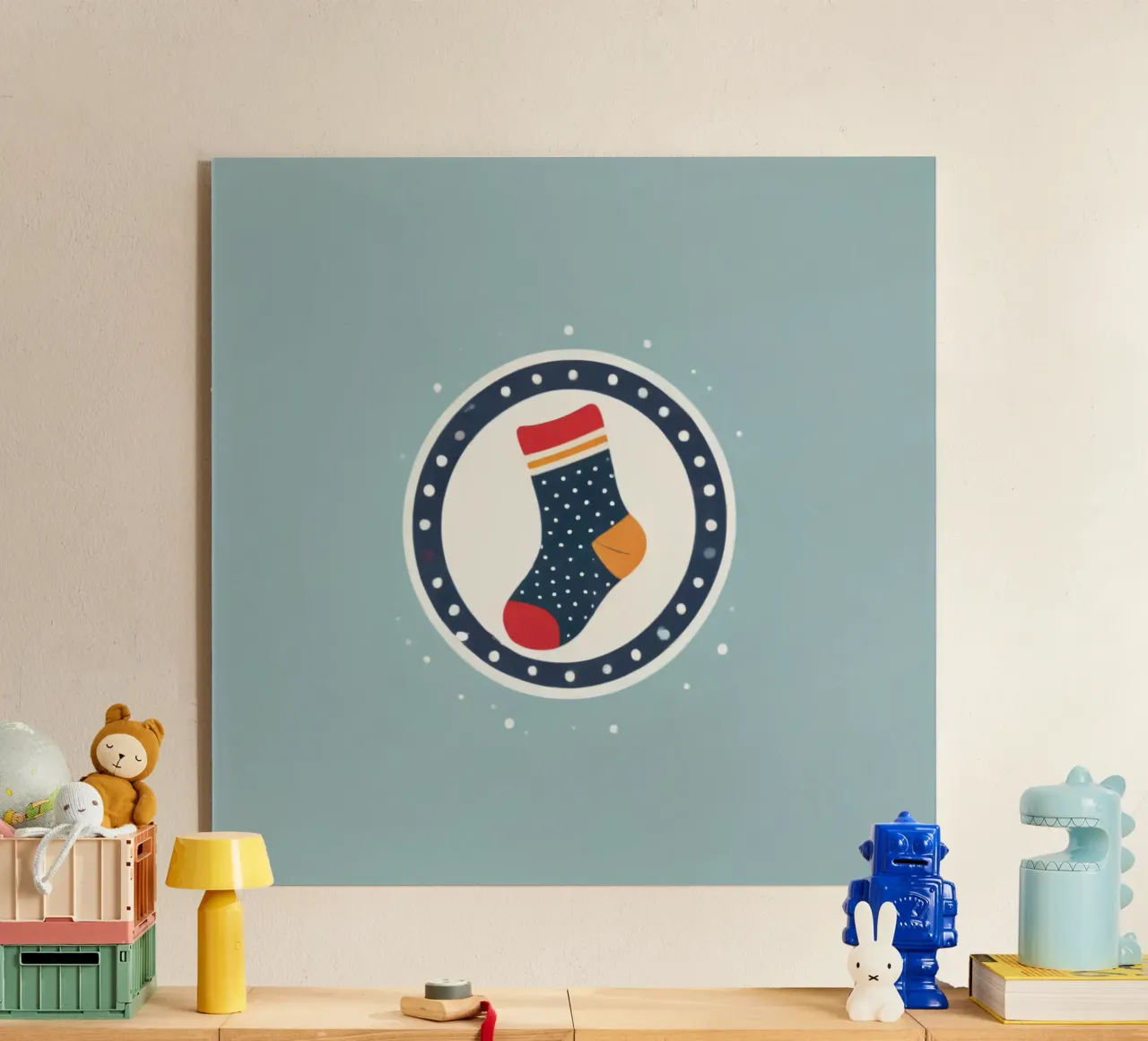 una colorida ilustración de calcetines metacrilato de DesignDoodle