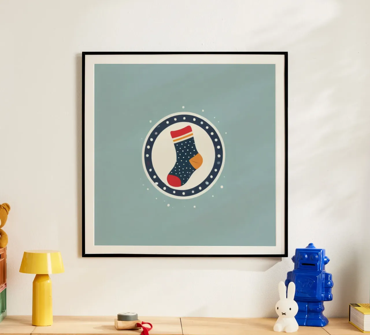 illustrazione di un calzino colorato carta hahnemühle da DesignDoodle