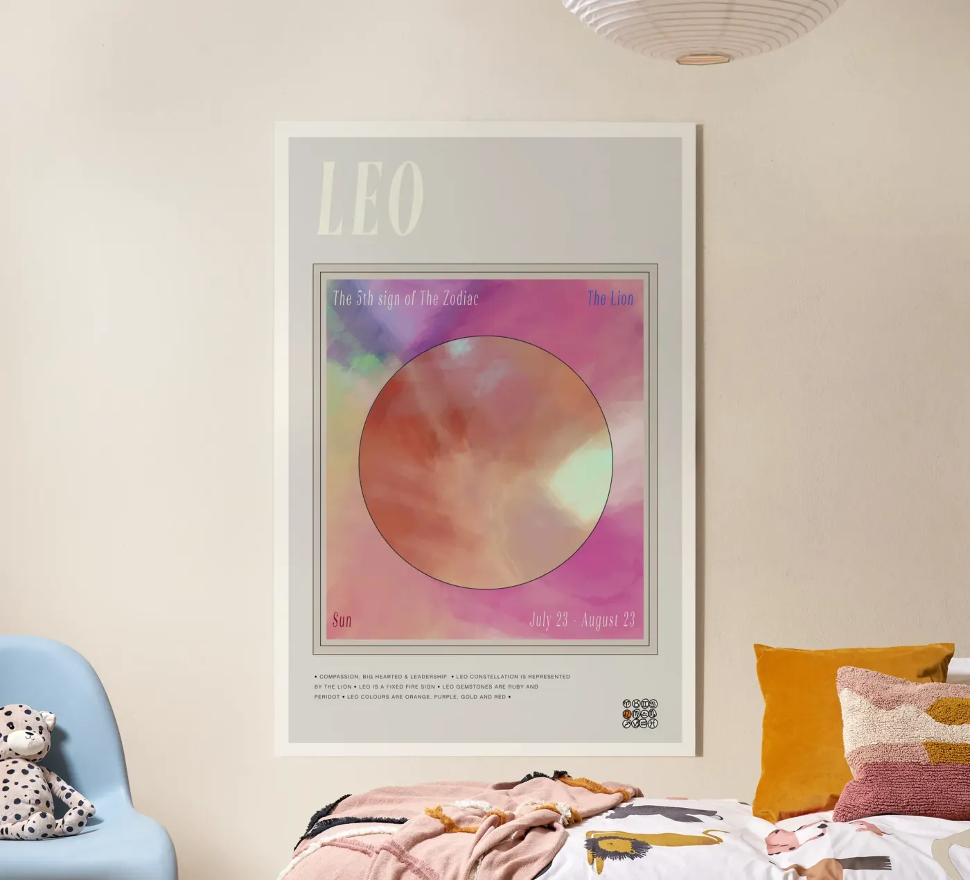 Zodiac Leo acryl van Casa Cartissi