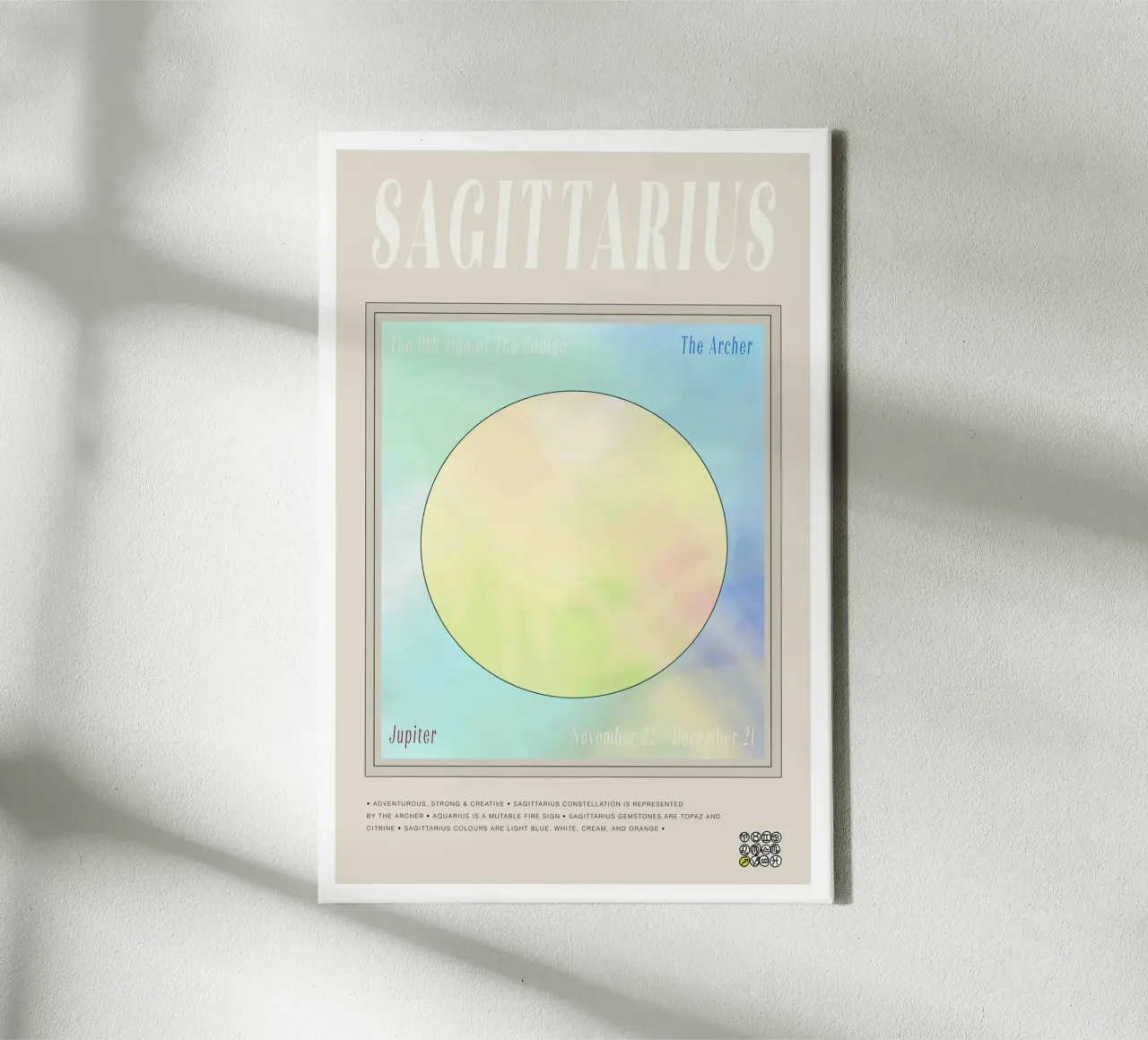 Dierenriem Boogschutter canvas van Casa Cartissi