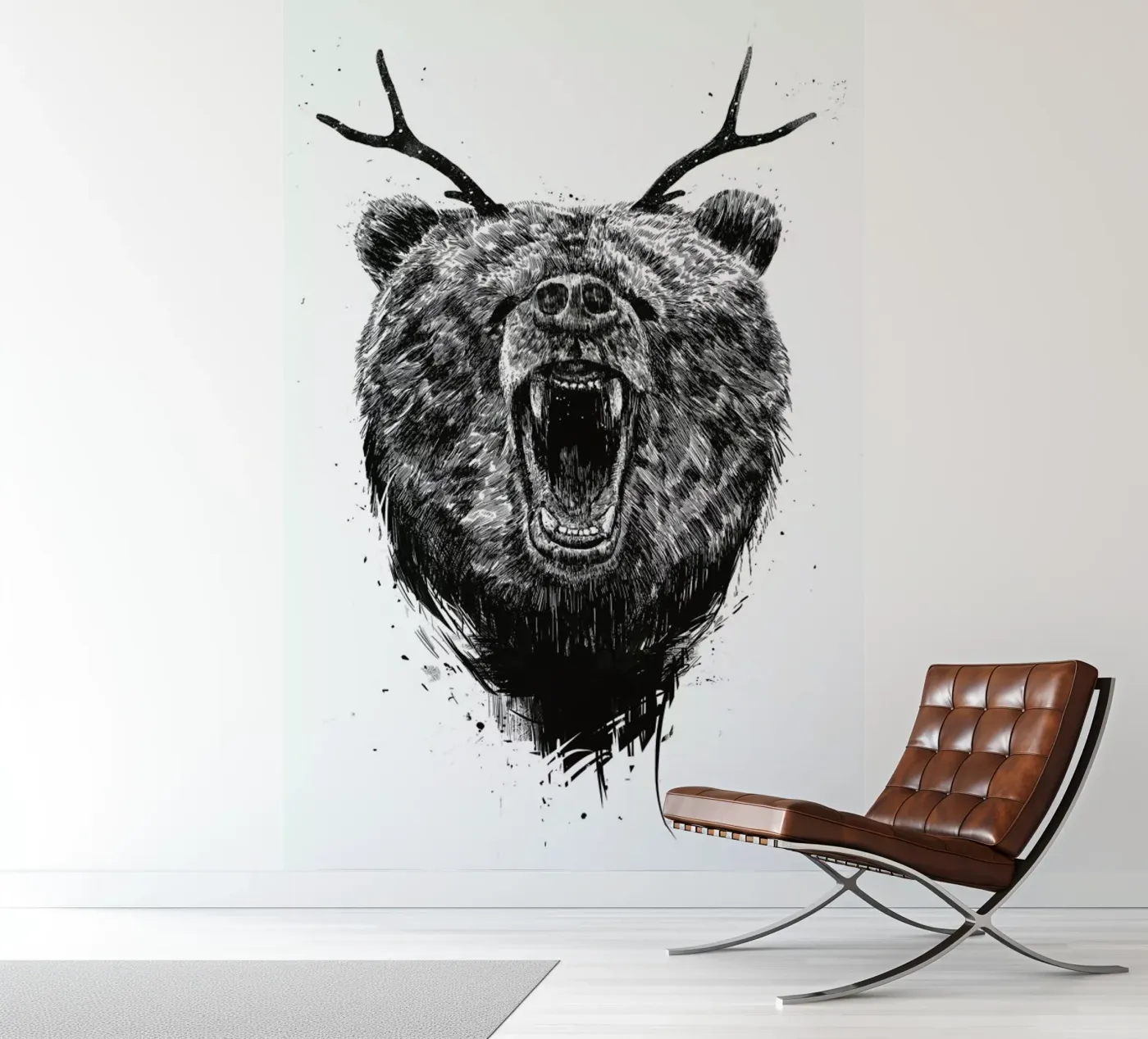 Angry Bear fotobehang van Balazs Solti