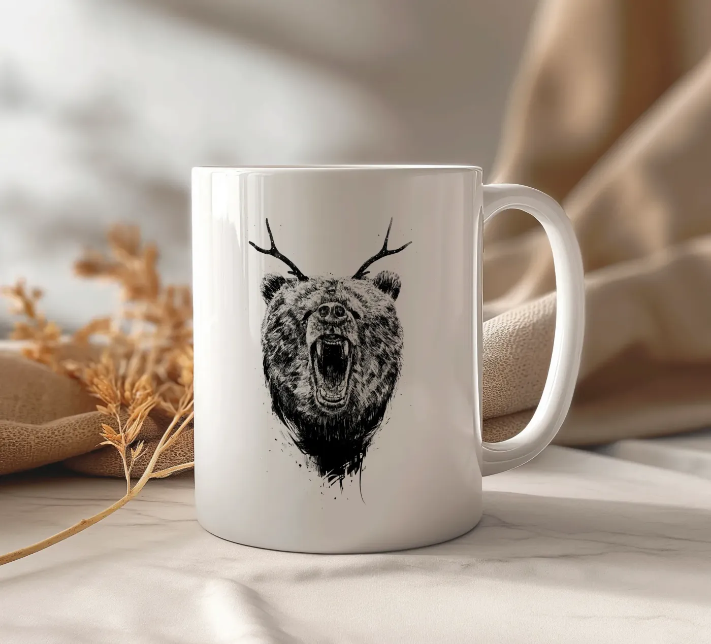 Angry Bear ceramic mug by Balazs Solti