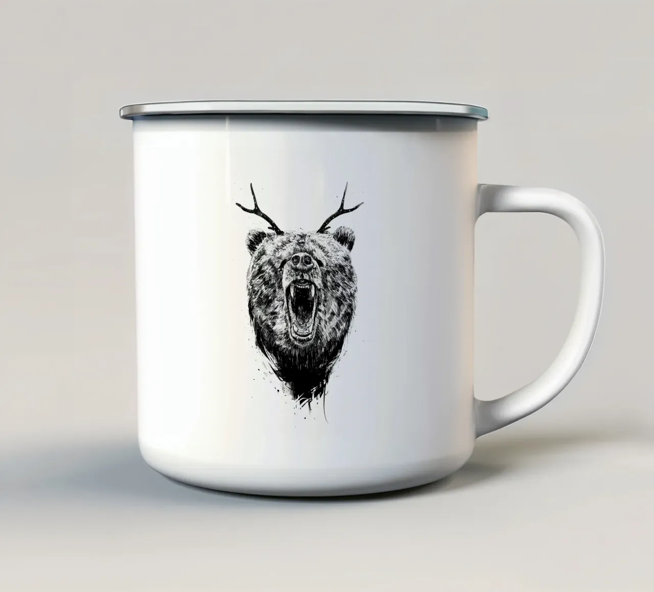 Angry Bear tazza in smalto da Balazs Solti