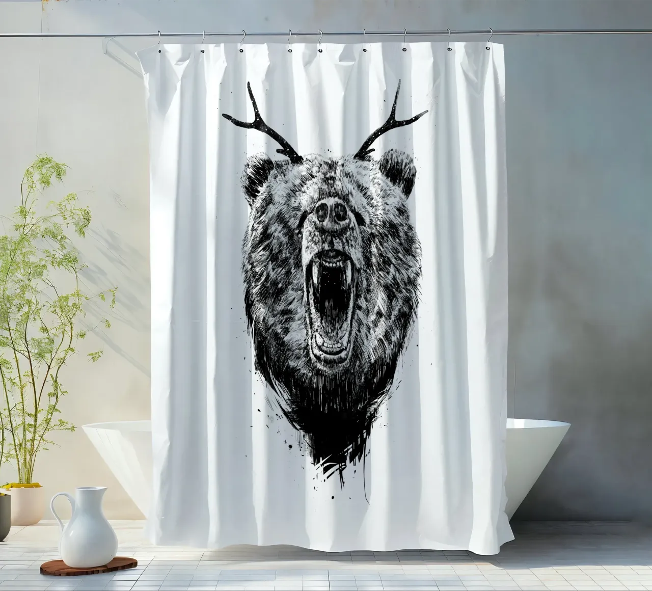 Angry Bear cortina de baño de Balazs Solti