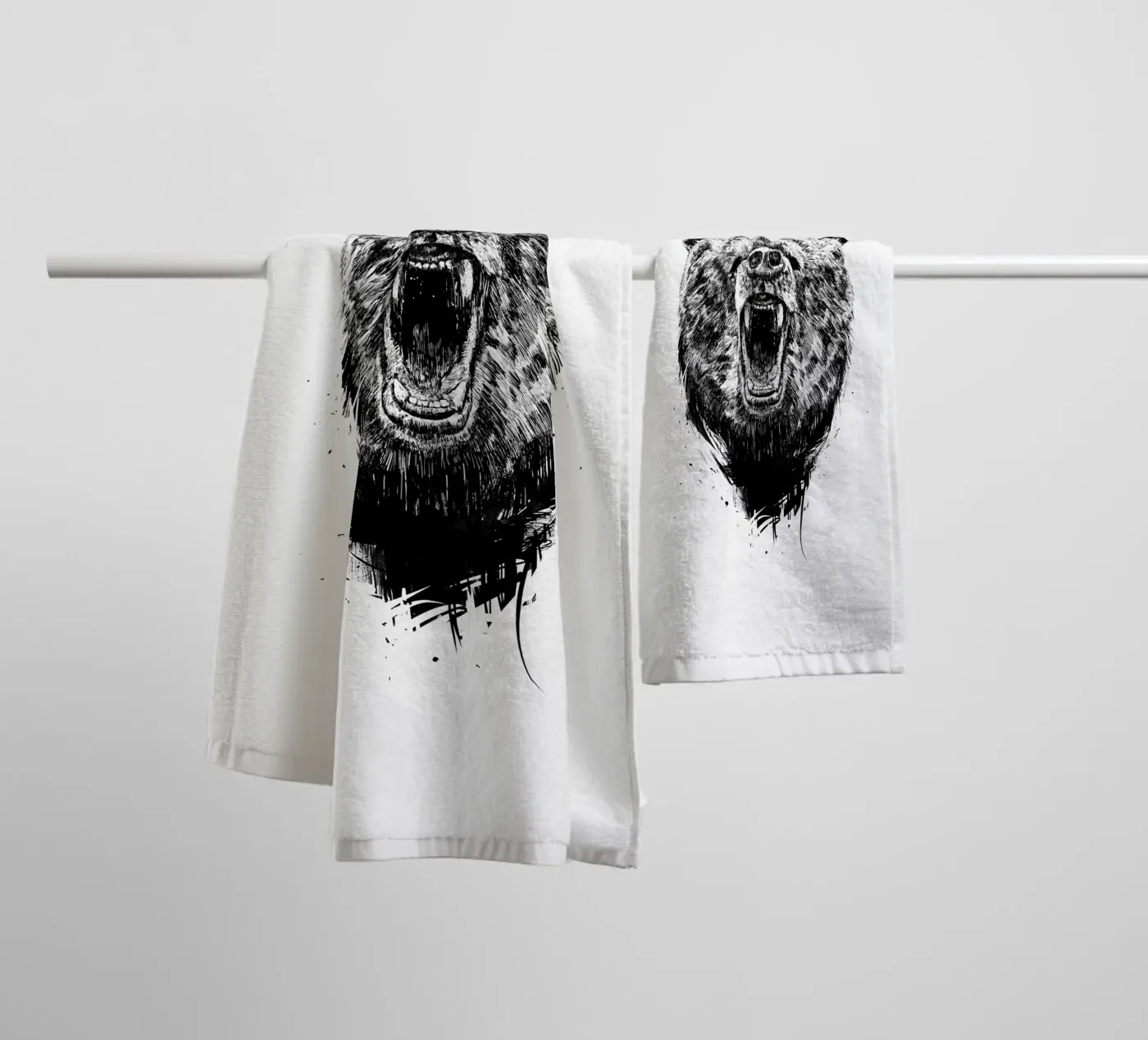 Angry Bear towel by Balazs Solti