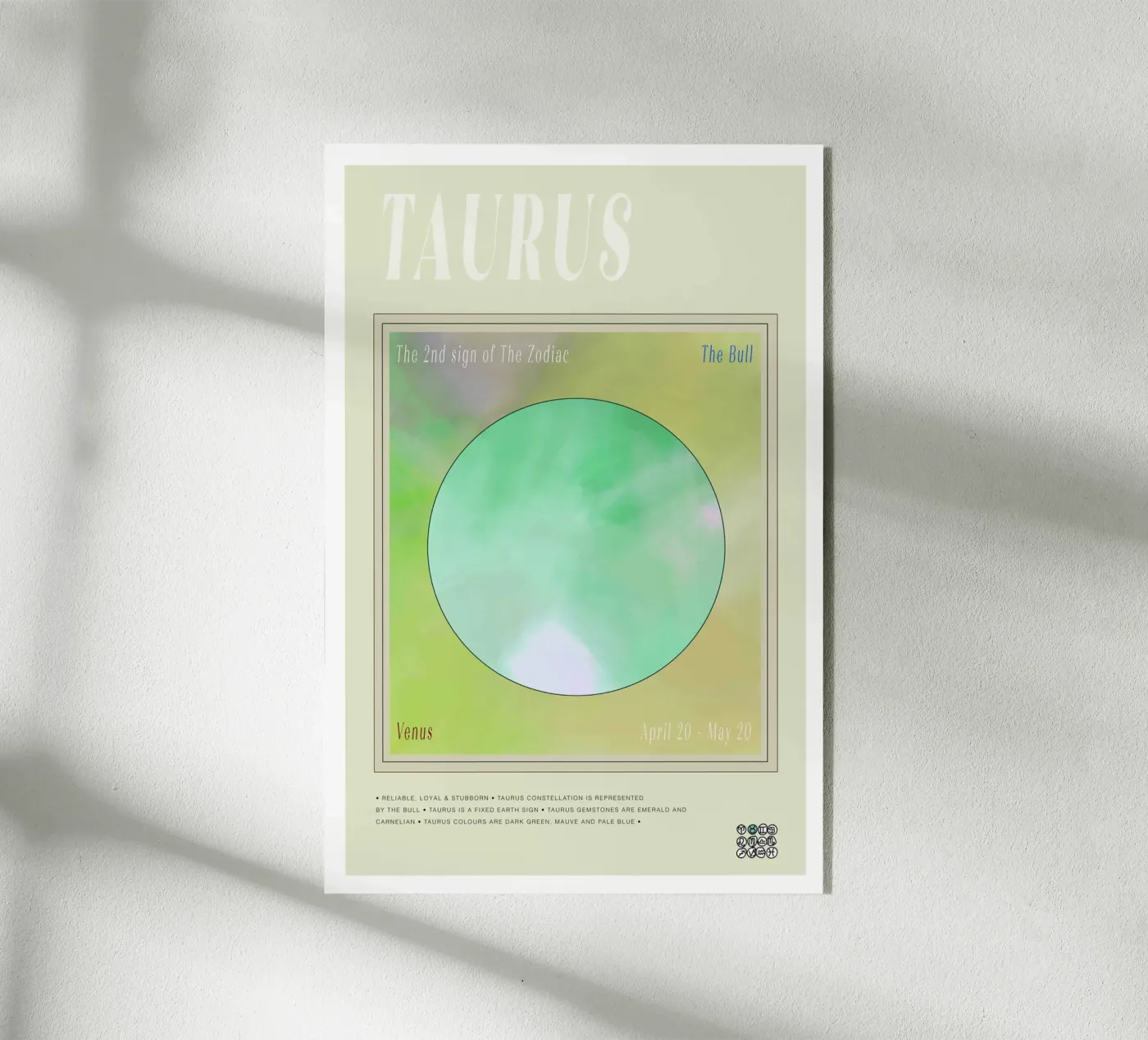 Zodiac Taurus acryl van Casa Cartissi