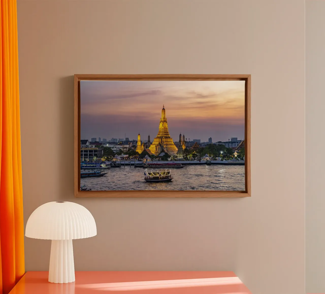Wat Arun Bangkok Leinwand mit Schattenfugenrahmen von Reisefotografie - Bilder aus aller Welt