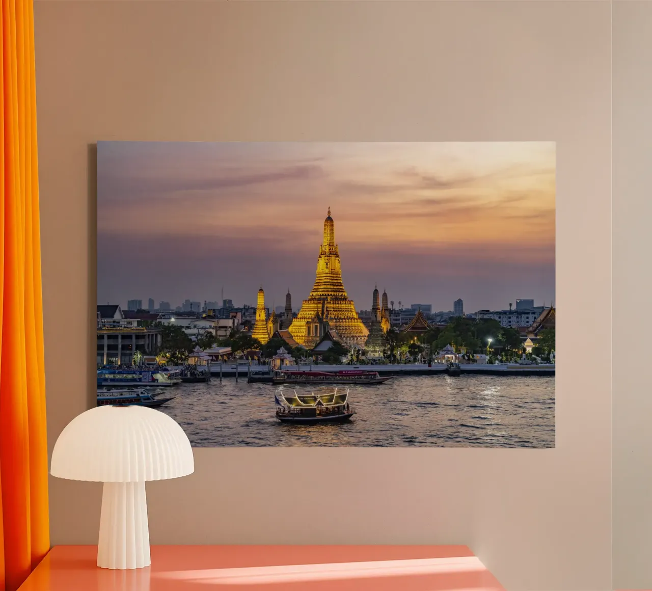 Wat Arun Bangkok Leinwand mit Schattenfugenrahmen von Reisefotografie - Bilder aus aller Welt