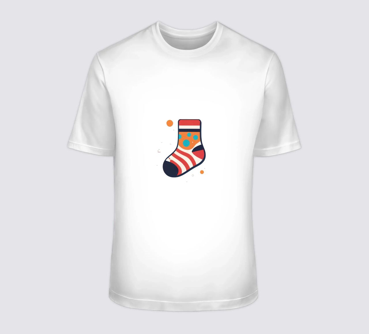 colorful sock with playful patterns on t-shirt by DesignDoodle