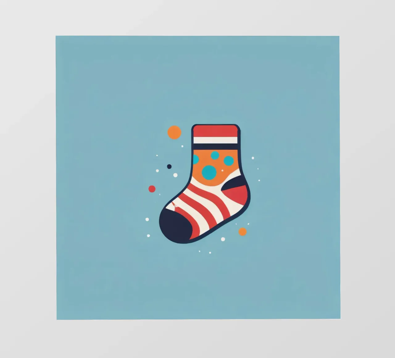 colorful sock with playful patterns on backlit film by DesignDoodle