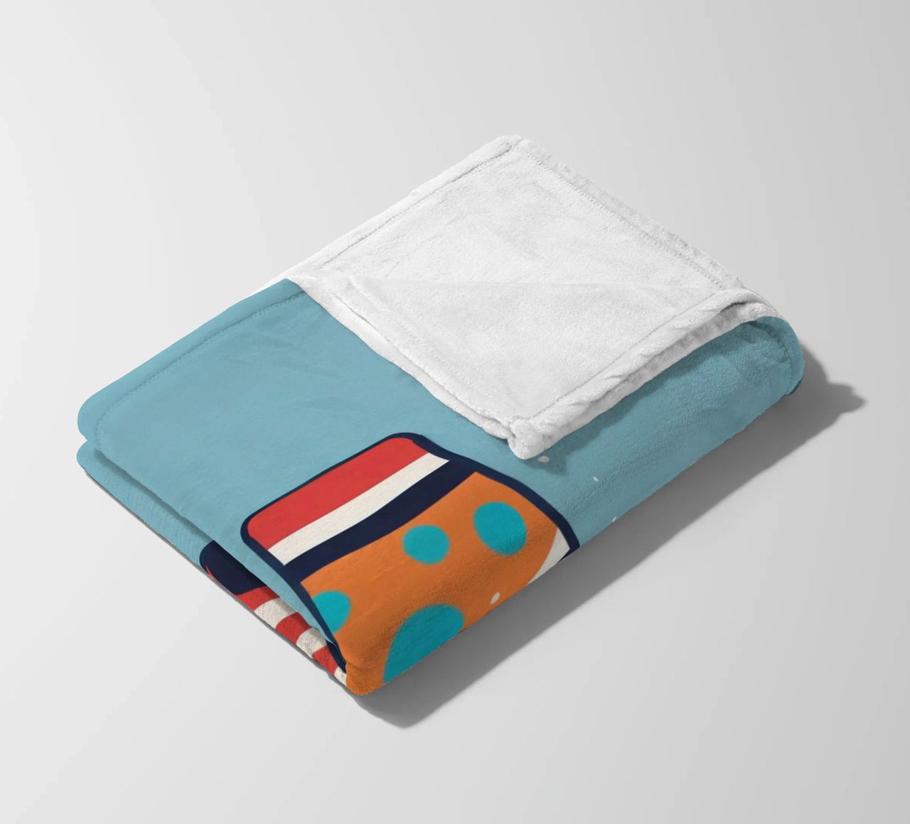 colorful sock with playful patterns on fleece blanket by DesignDoodle