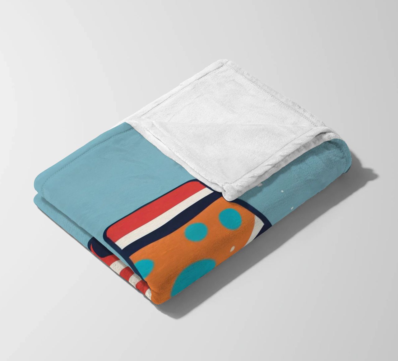 colorful sock with playful patterns on fleece blanket by DesignDoodle