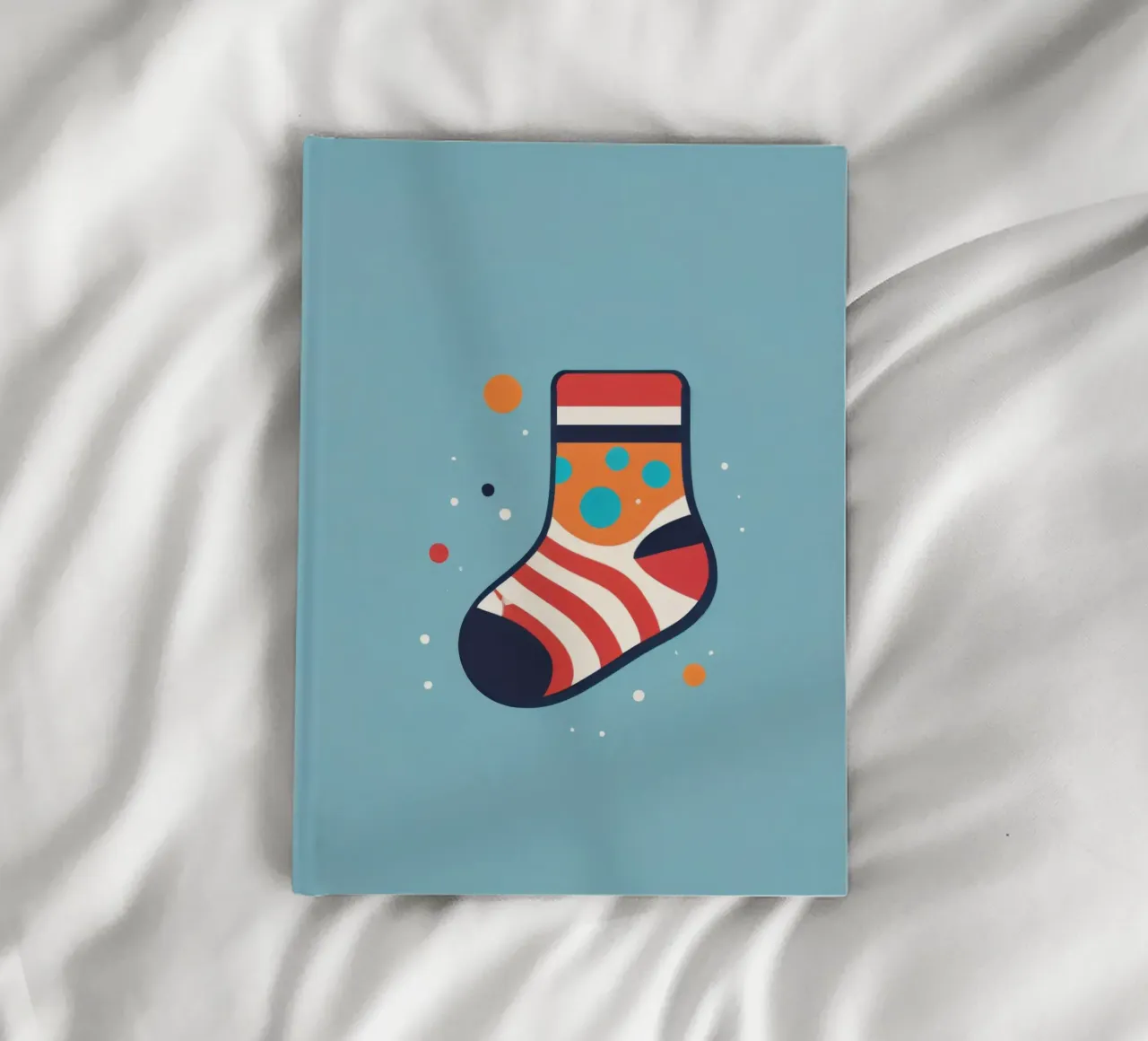 colorful sock with playful patterns notebook by DesignDoodle