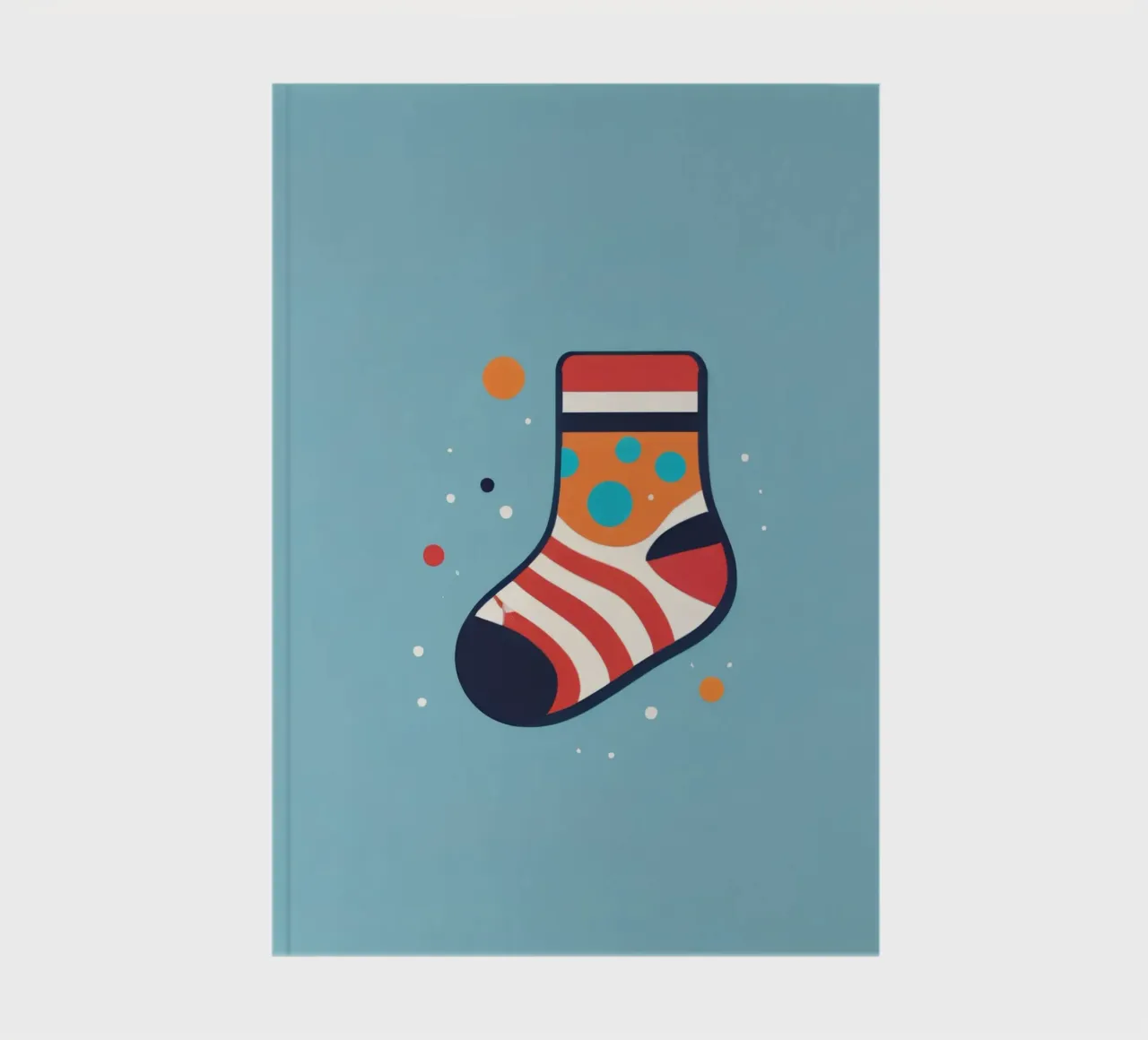 colorful sock with playful patterns notebook by DesignDoodle