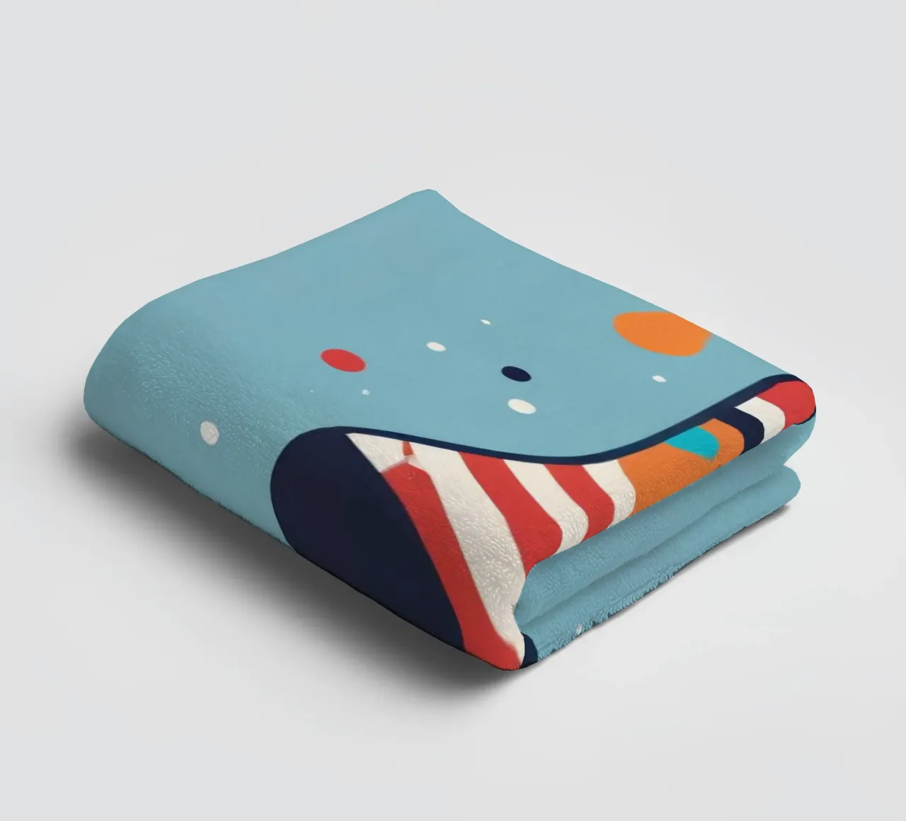 colorful sock with playful patterns on towel by DesignDoodle
