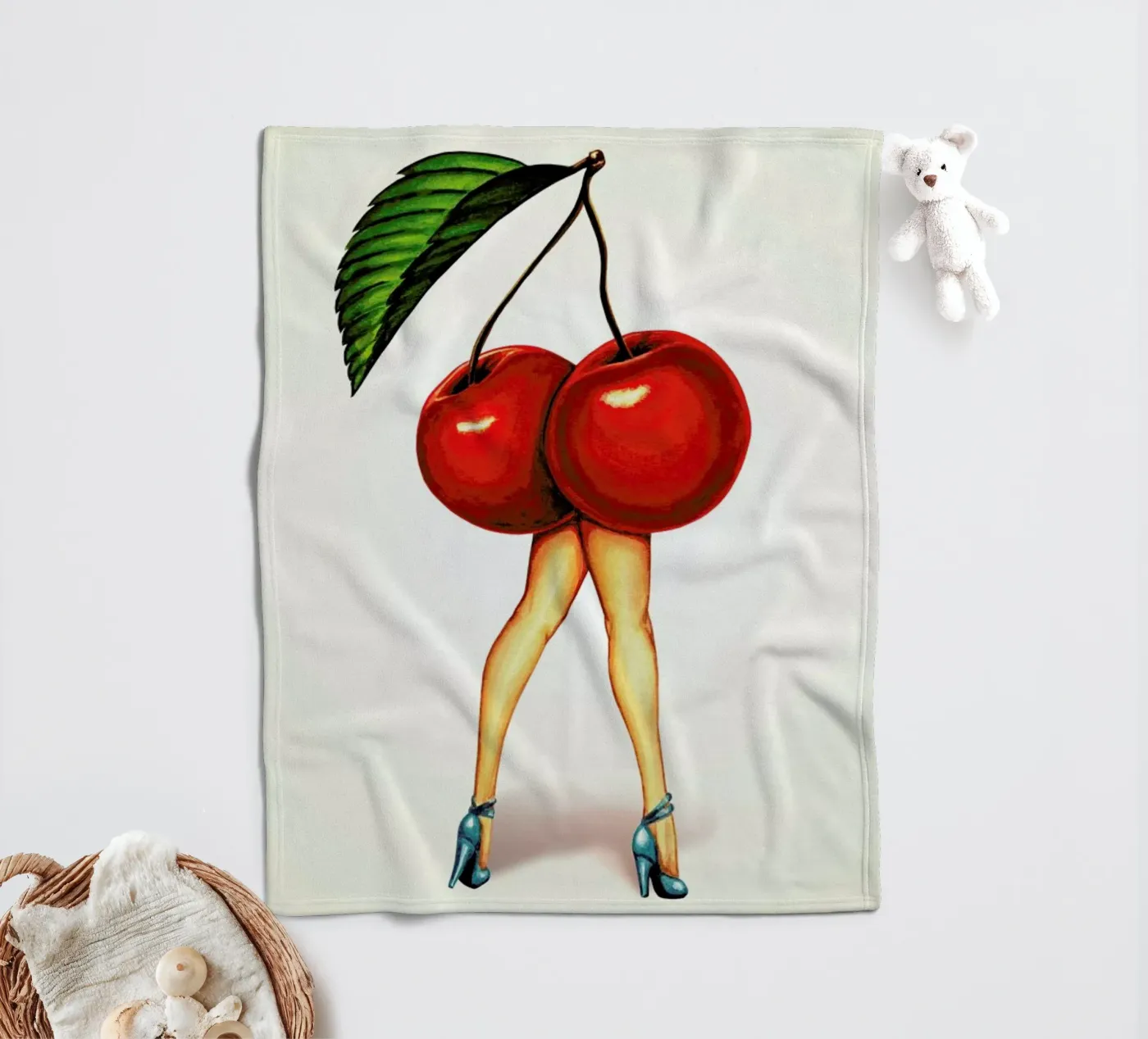 Fruit Stand - Cherry Fleecedecke von Kelly Gilleran