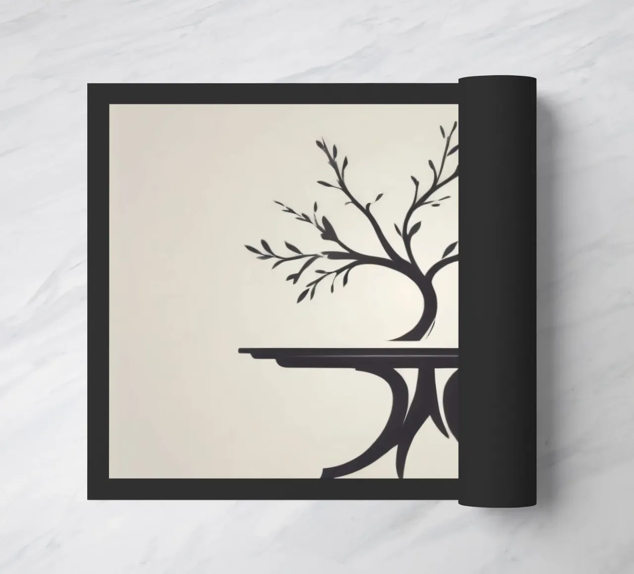 Elegantes Baumdesign mit Ästen und Blättern Fußmatte von DesignDoodle