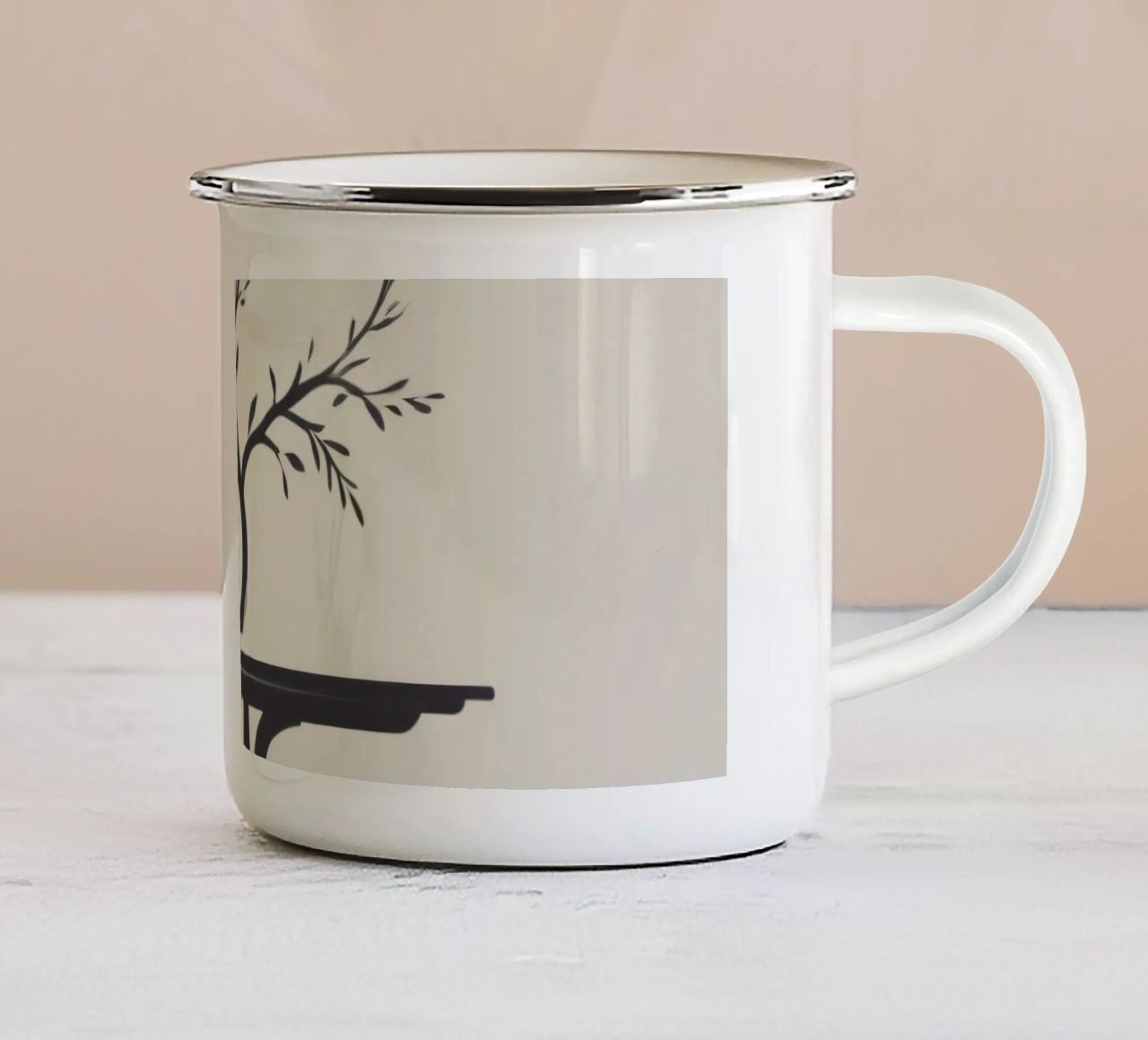 Elegante design ad albero con rami e foglie tazza in smalto da DesignDoodle