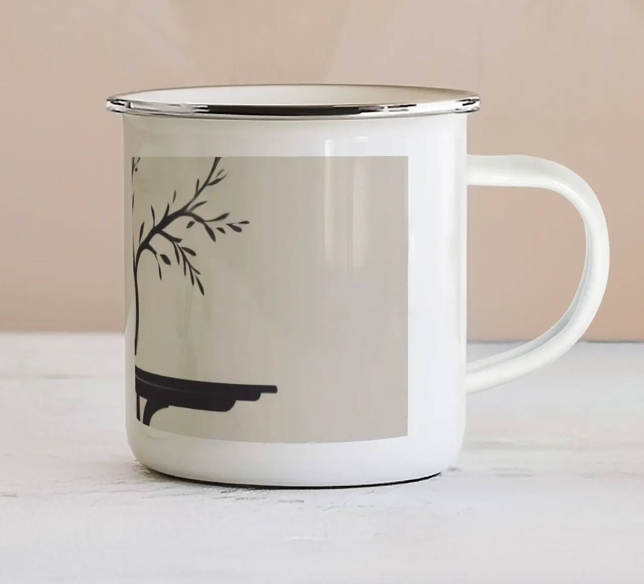 Elegantes Baumdesign mit Ästen und Blättern Emaille Tasse von DesignDoodle