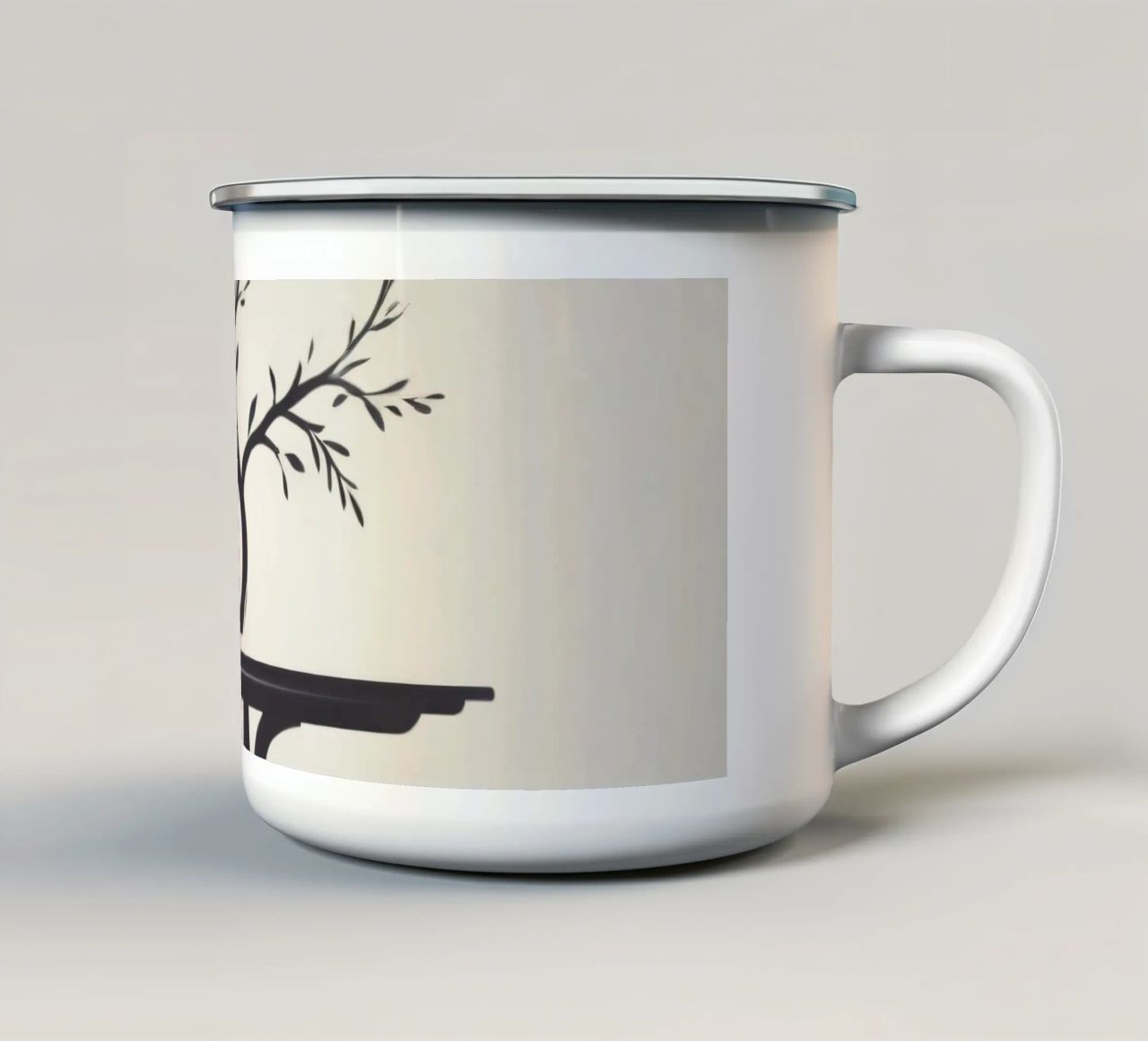 Elegante design ad albero con rami e foglie tazza in smalto da DesignDoodle