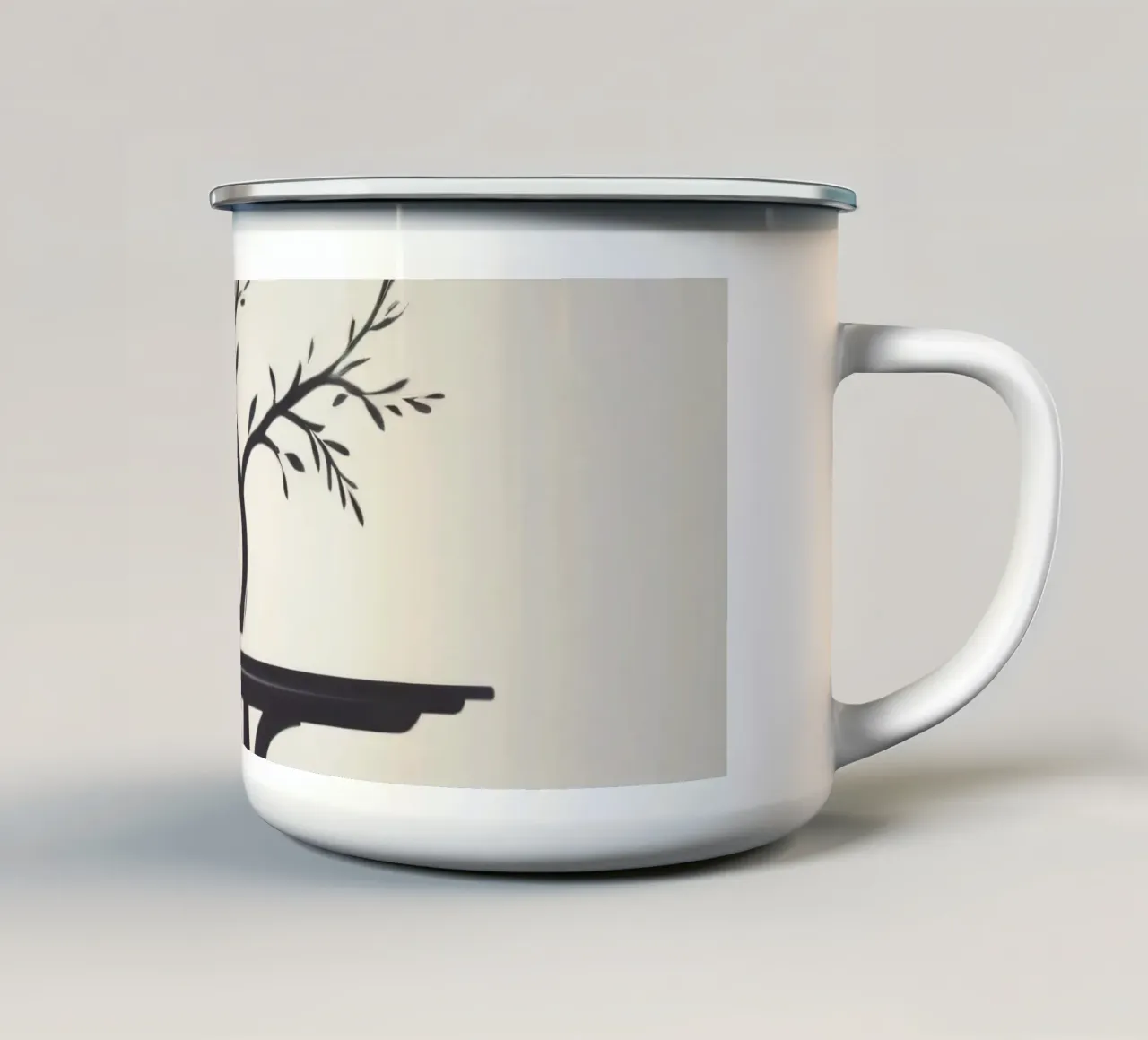 Elegante design ad albero con rami e foglie tazza in smalto da DesignDoodle