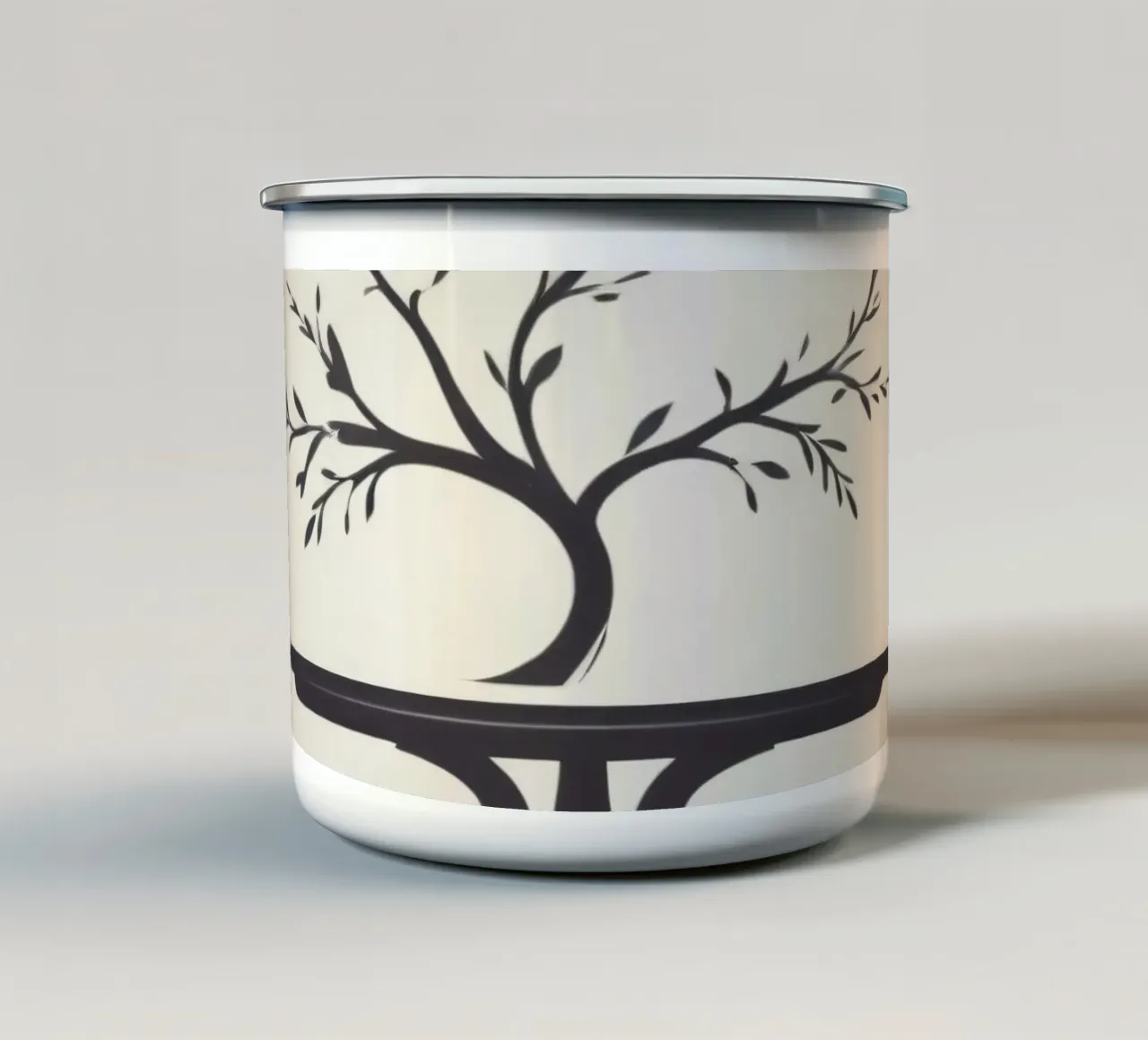 Elegantes Baumdesign mit Ästen und Blättern Emaille Tasse von DesignDoodle