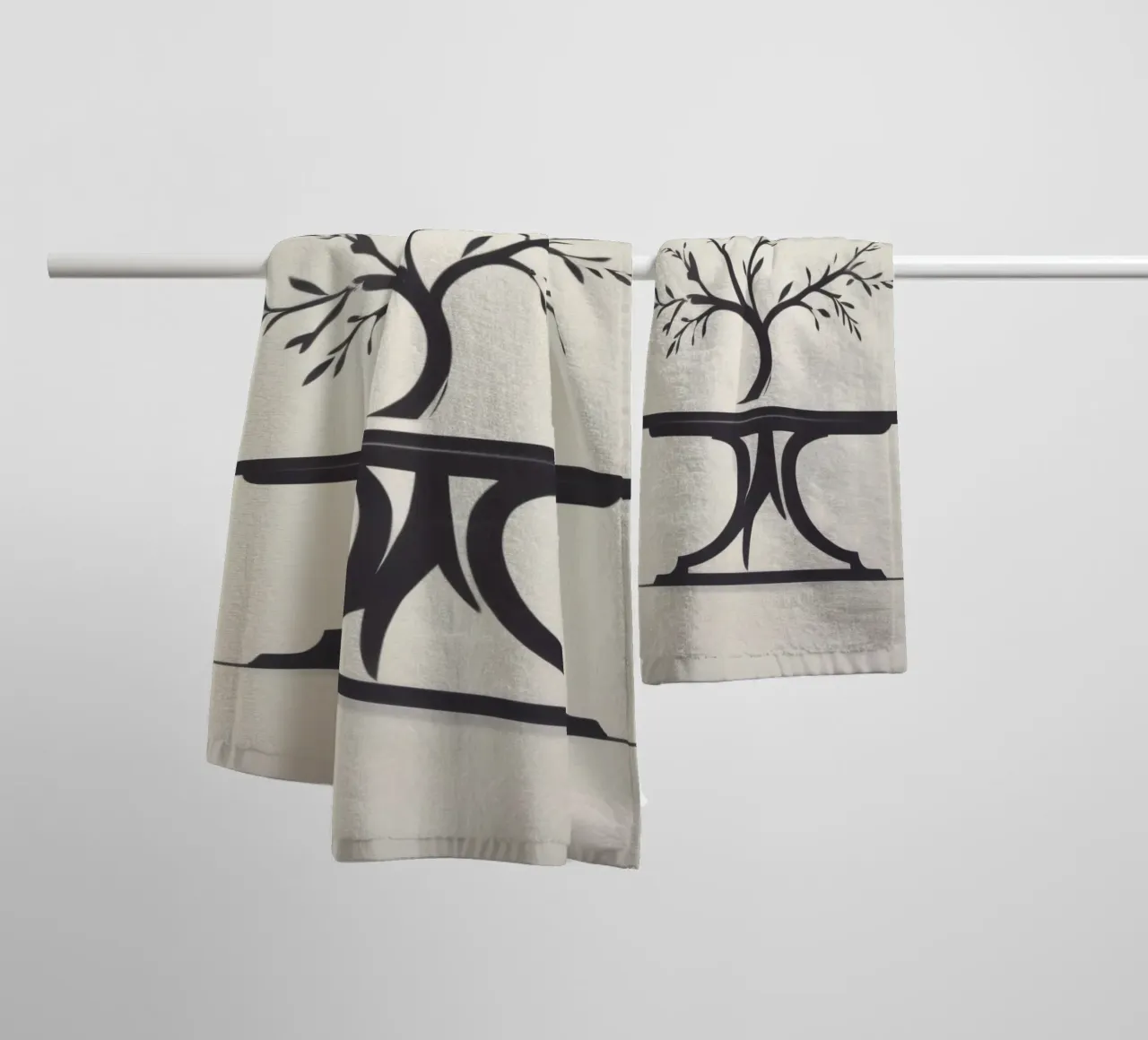 Elegante diseño de árbol con ramas y hojas toalla de baño de DesignDoodle