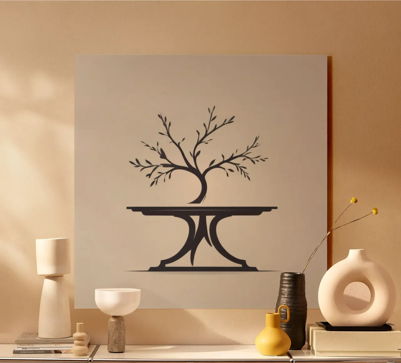 Elegante design ad albero con rami e foglie plexiglass da DesignDoodle