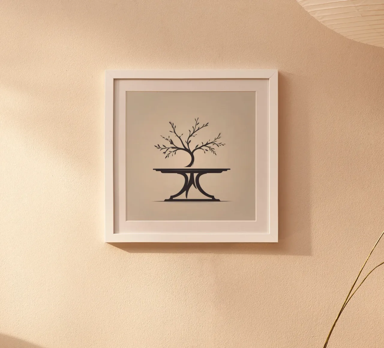 Arbre élégant avec des branches et des feuilles hahnemühle de DesignDoodle