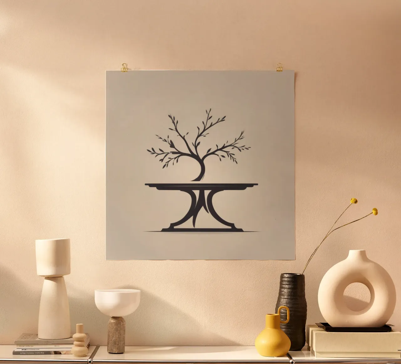 Elegant tree design with branches and leaves hahnemühle by DesignDoodle