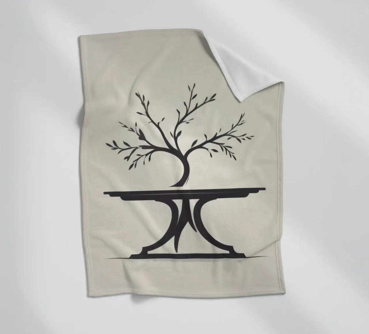 Elegant tree design with branches and leaves fleece blanket by DesignDoodle