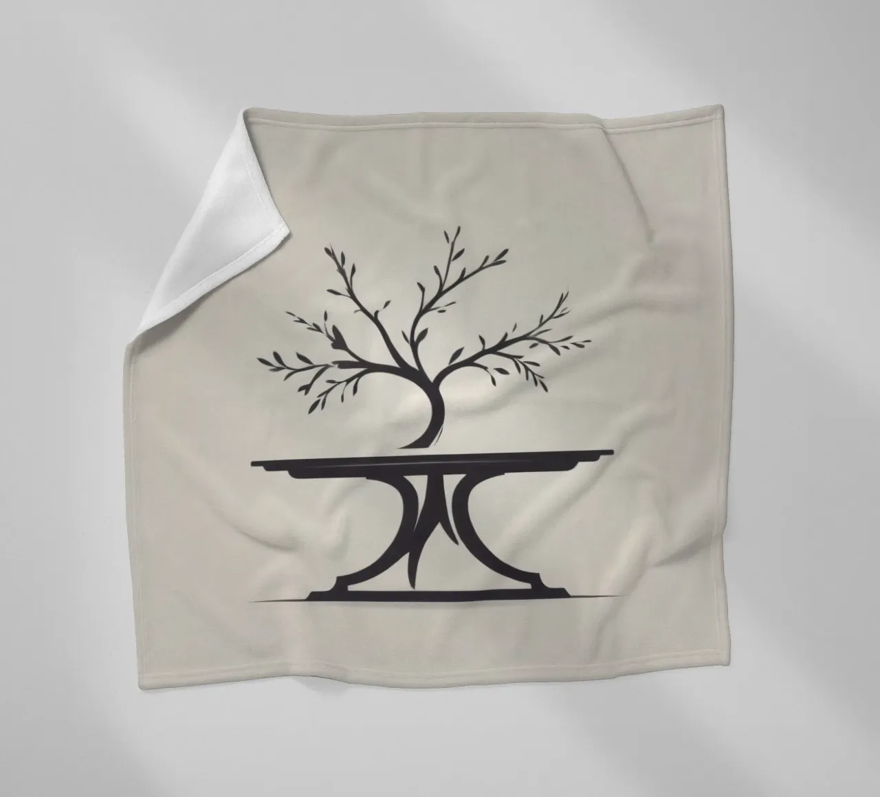 Elegant tree design with branches and leaves fleece blanket by DesignDoodle