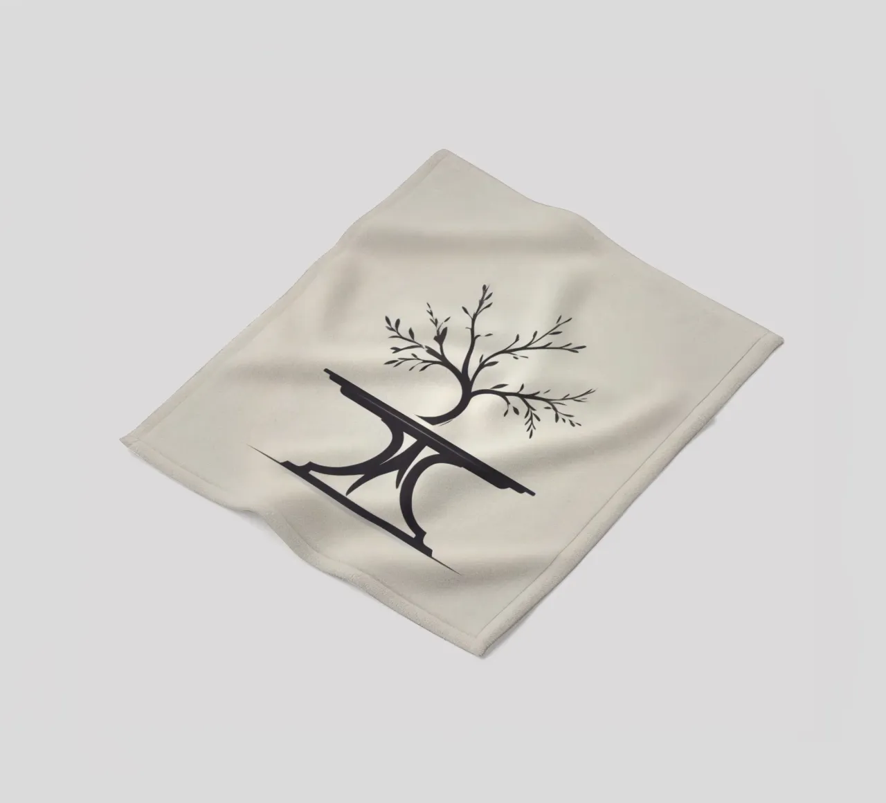 Elegant tree design with branches and leaves fleece blanket by DesignDoodle