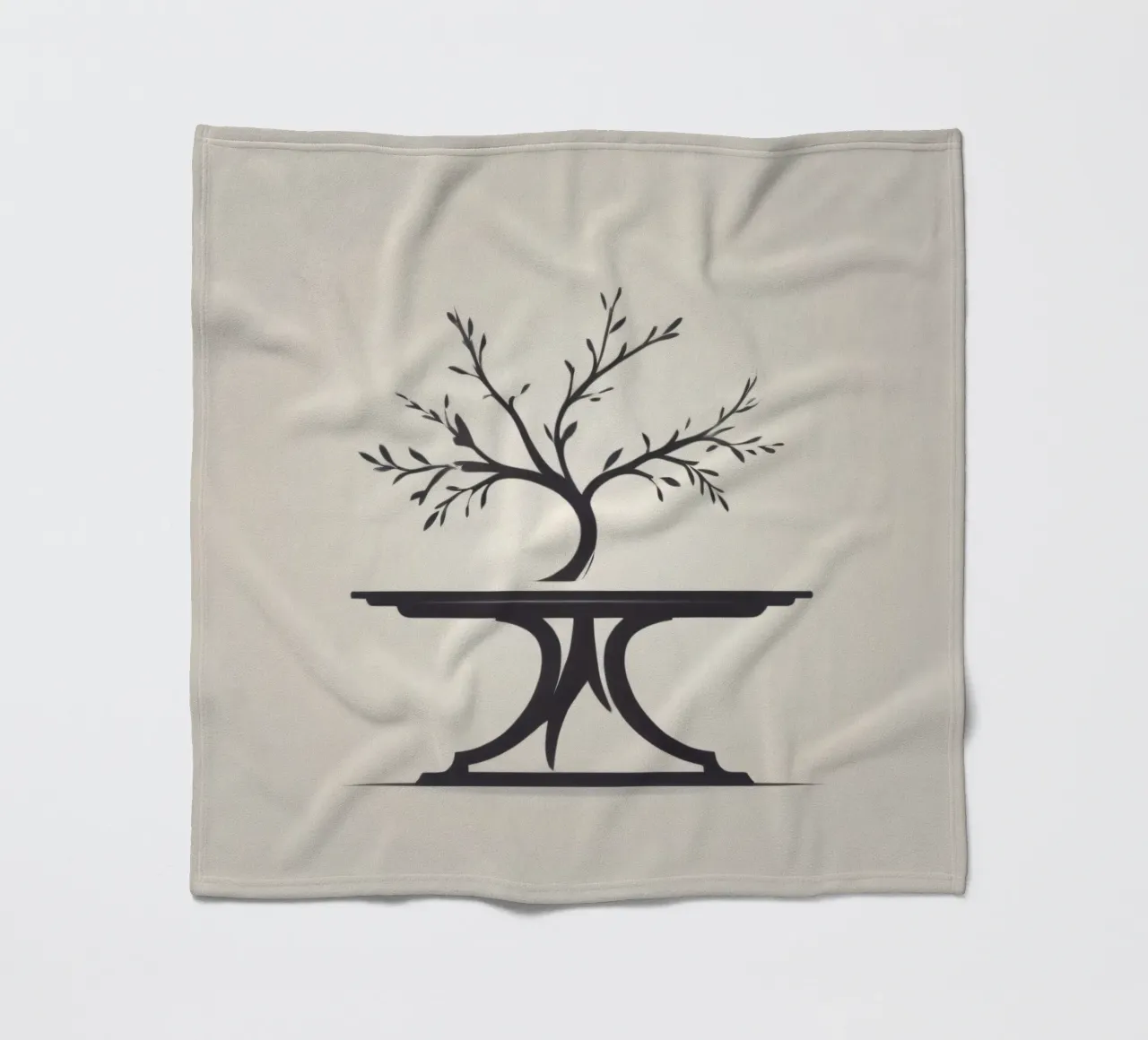 Elegant tree design with branches and leaves fleece blanket by DesignDoodle
