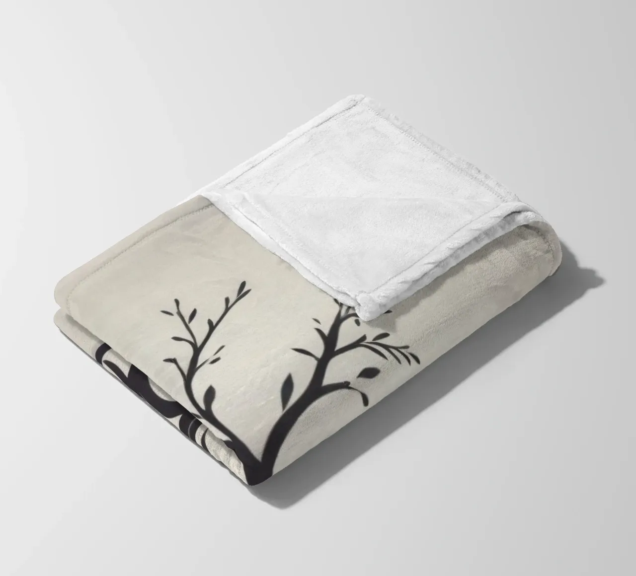 Elegant tree design with branches and leaves fleece blanket by DesignDoodle