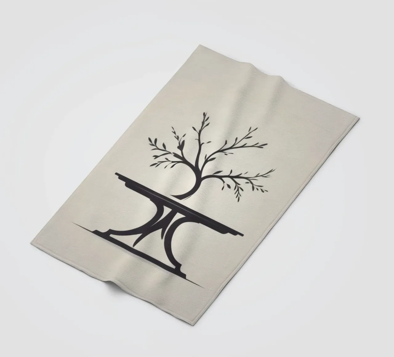 Elegant tree design with branches and leaves fleece blanket by DesignDoodle